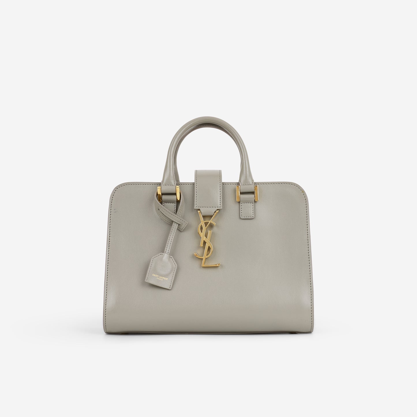 Saint Laurent Cabas Baby Tote - Grey Smooth Calfskin | Gold Hardware