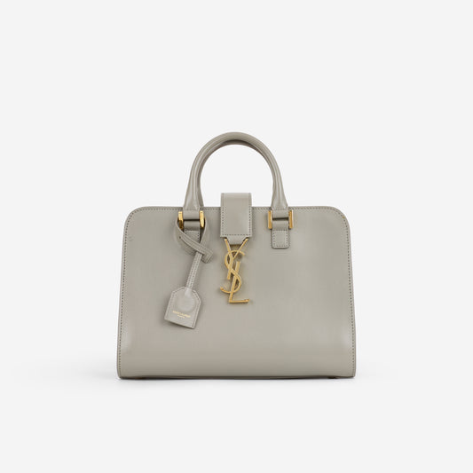 Saint Laurent Cabas Baby Tote - Grey Smooth Calfskin | Gold Hardware