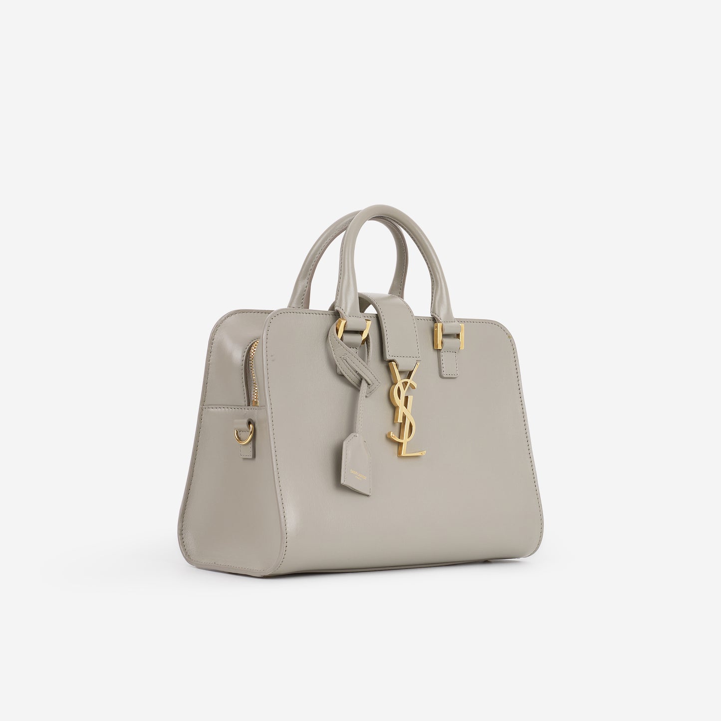 Saint Laurent Cabas Baby Tote - Grey Smooth Calfskin | Gold Hardware