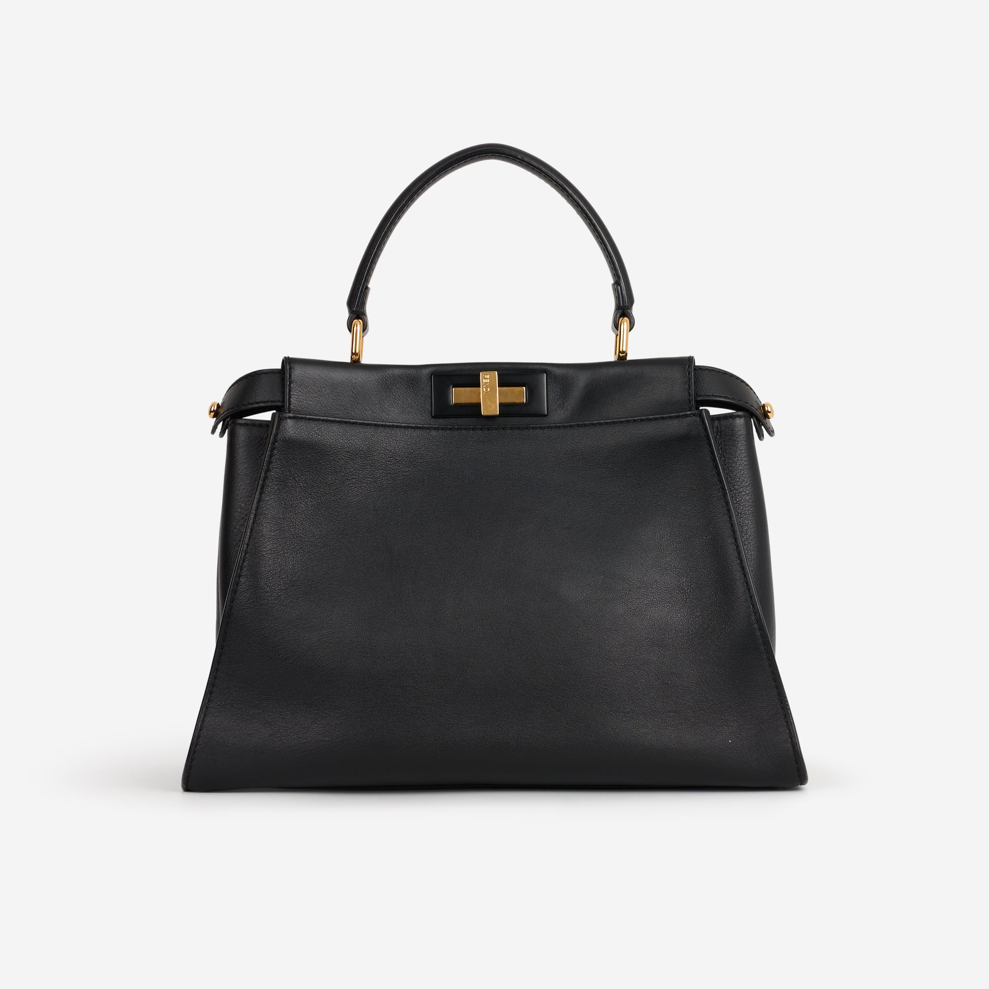 Fendi Medium Peekaboo - Black Nappa | Gold Hardware - Bagista
