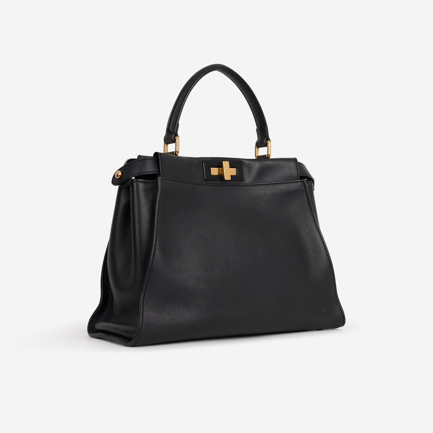Fendi Medium Peekaboo - Black Nappa | Gold Hardware - Bagista