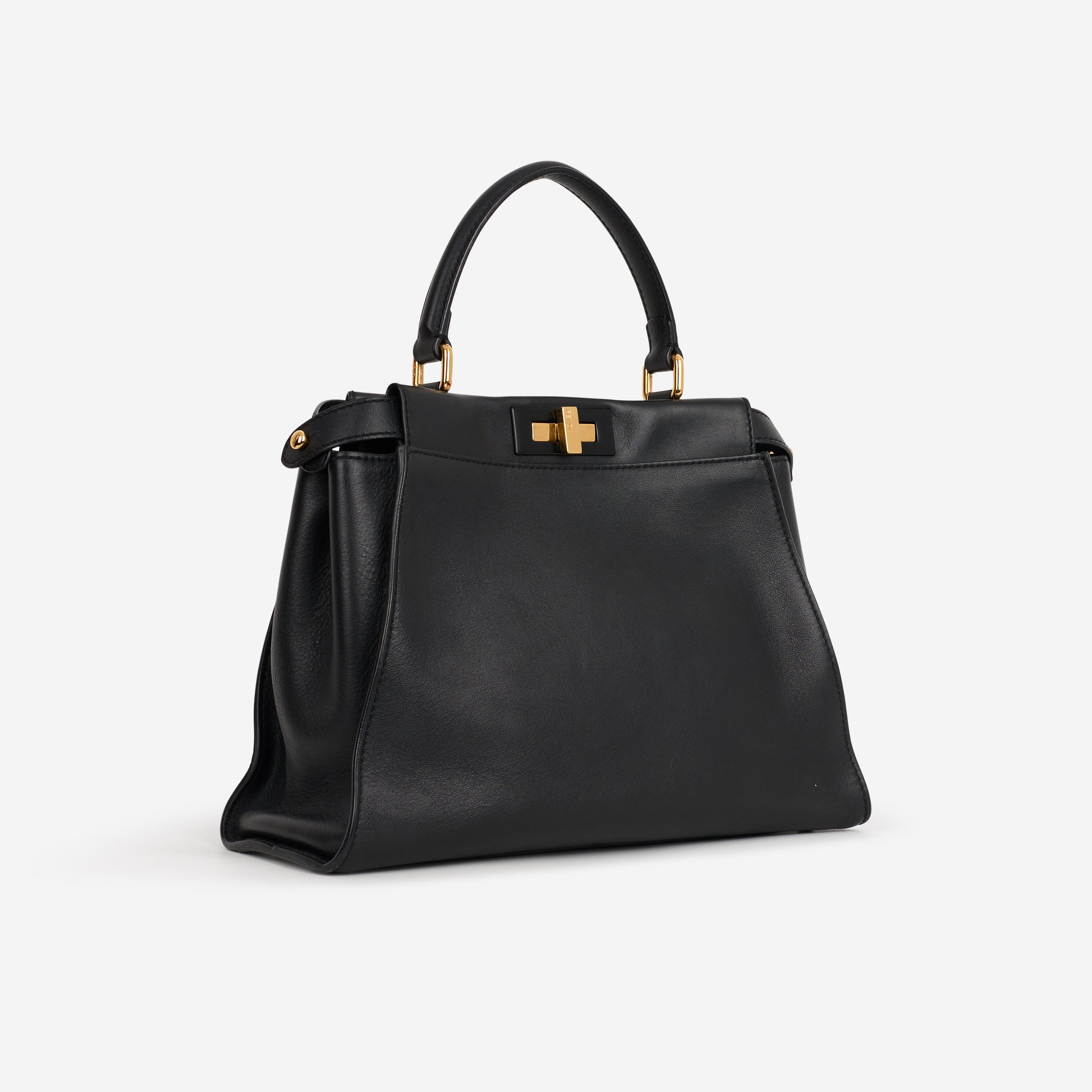 Fendi Medium Peekaboo - Black Nappa | Gold Hardware - Bagista