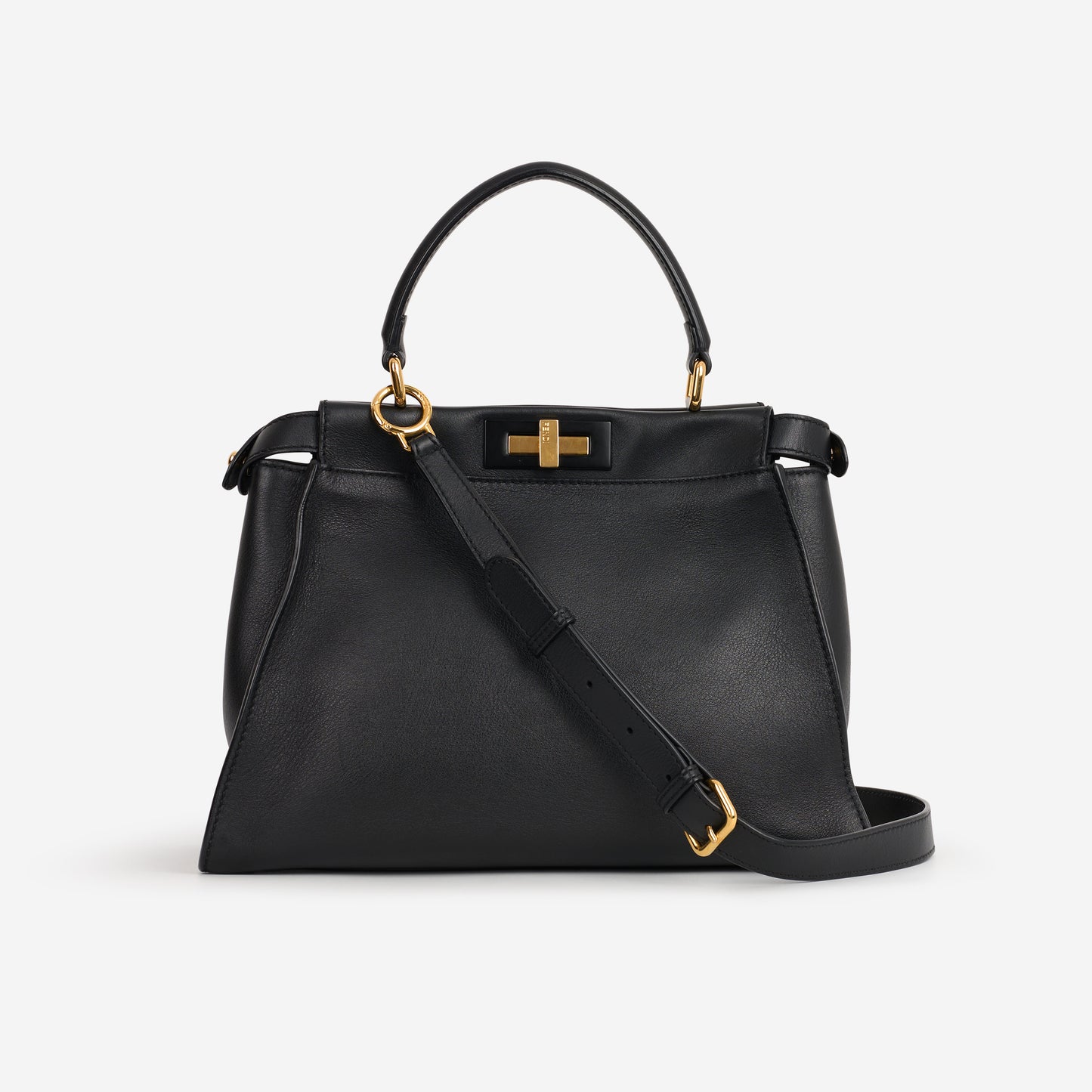 Fendi Medium Peekaboo - Black Nappa | Gold Hardware - Bagista