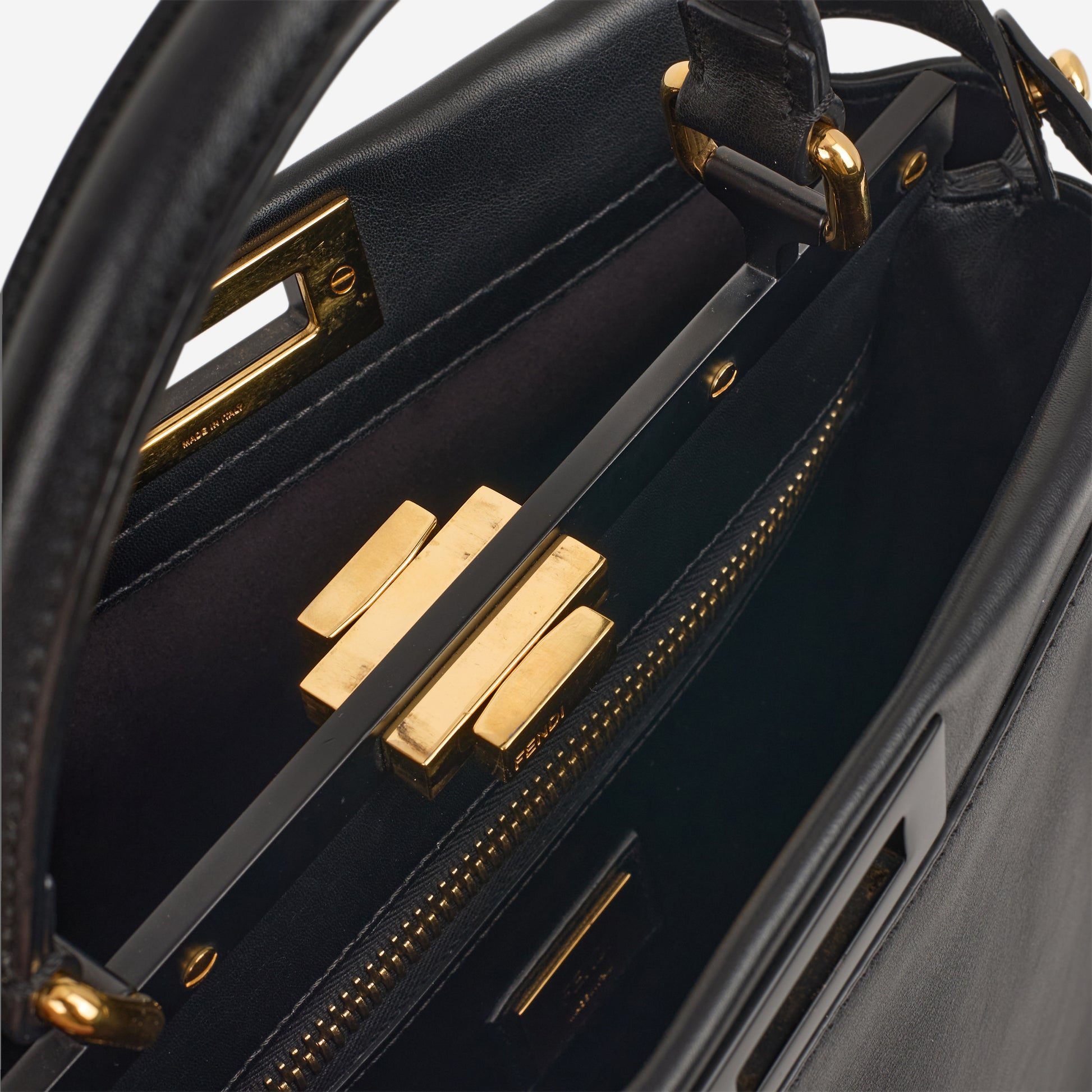 Fendi Medium Peekaboo - Black Nappa | Gold Hardware - Bagista