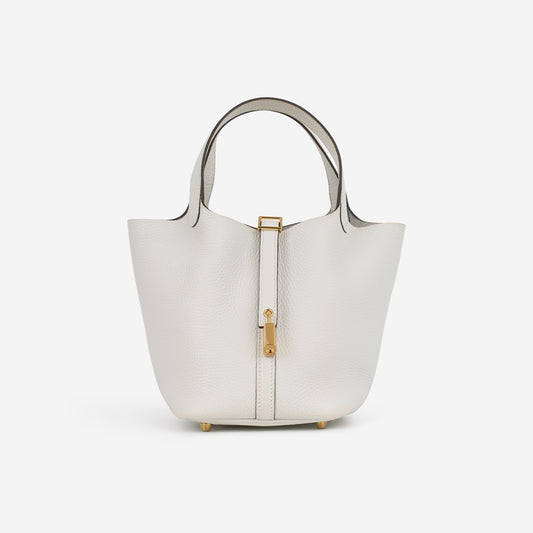 Hermès Picotin 18 - New White Clemence | Gold Hardware