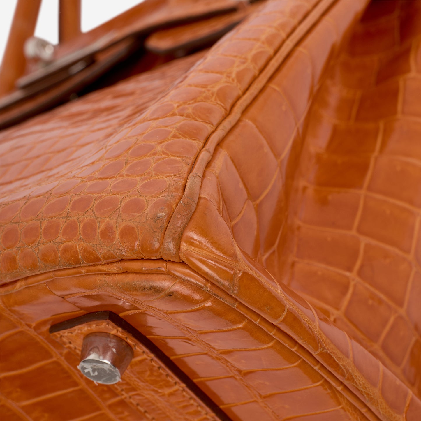 Hermès Birkin 35 - Orange Crocodile Porosus Lisse | Palladium Hardware - Bagista