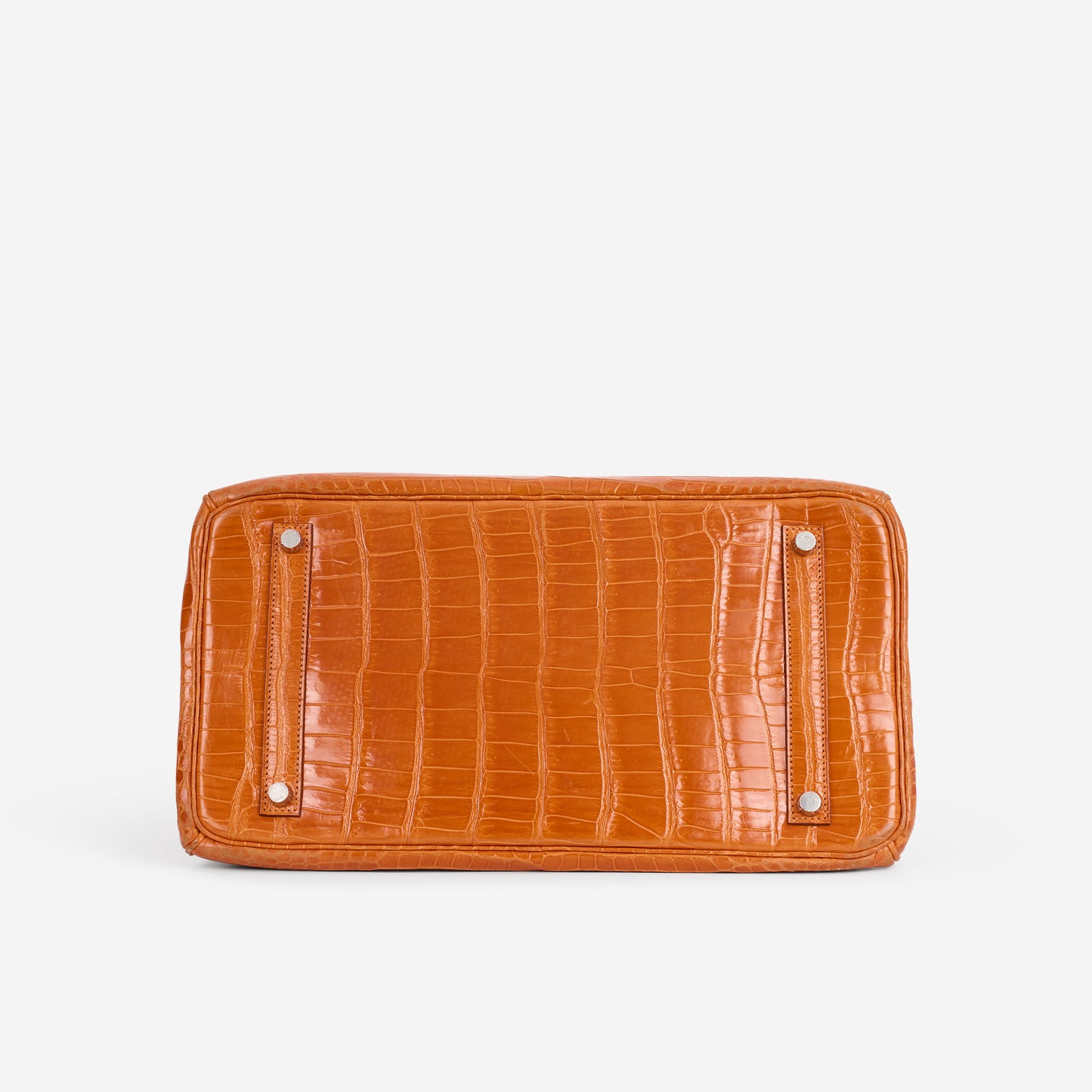 Hermès Birkin 35 - Orange Crocodile Porosus Lisse | Palladium Hardware - Bagista