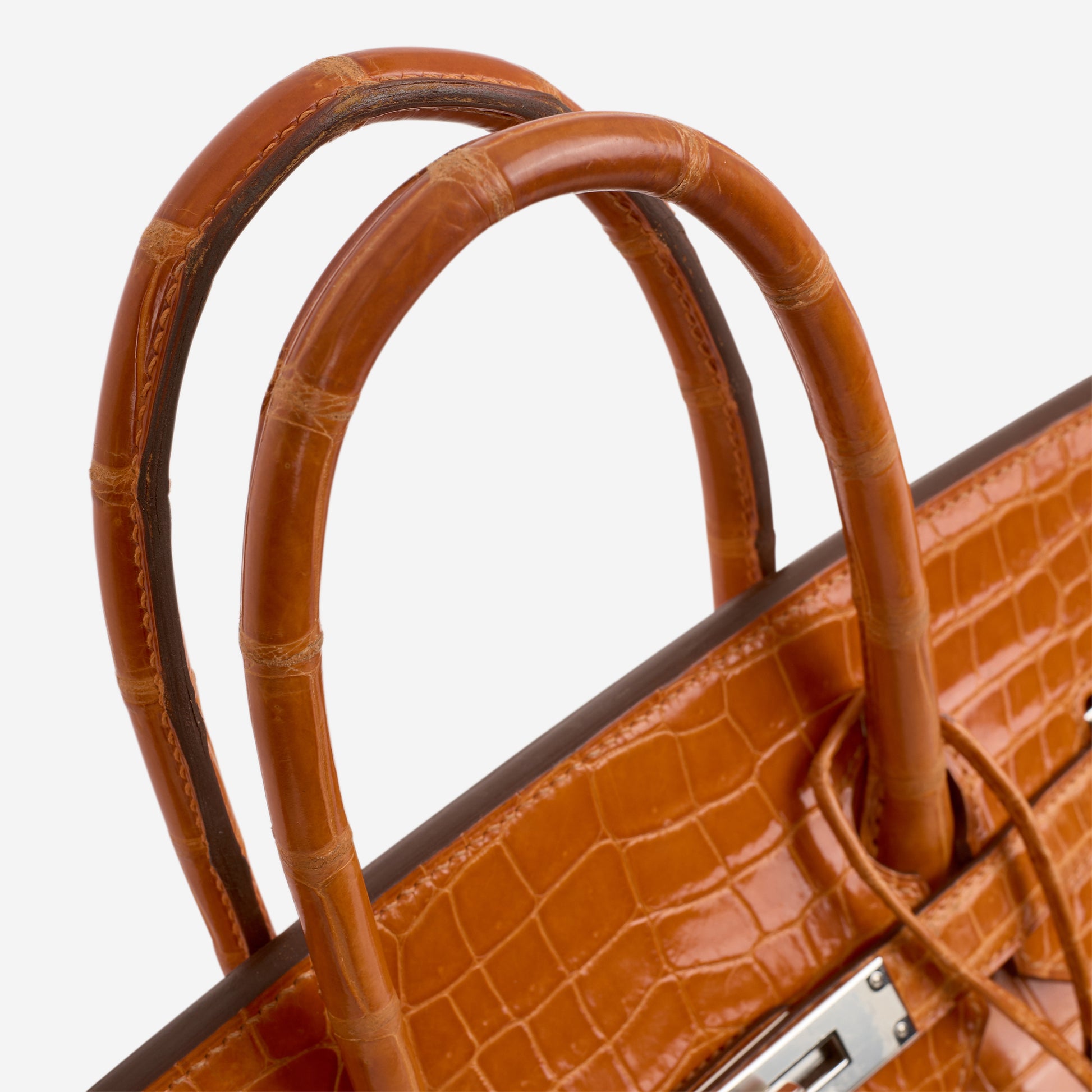Hermès Birkin 35 - Orange Crocodile Porosus Lisse | Palladium Hardware - Bagista