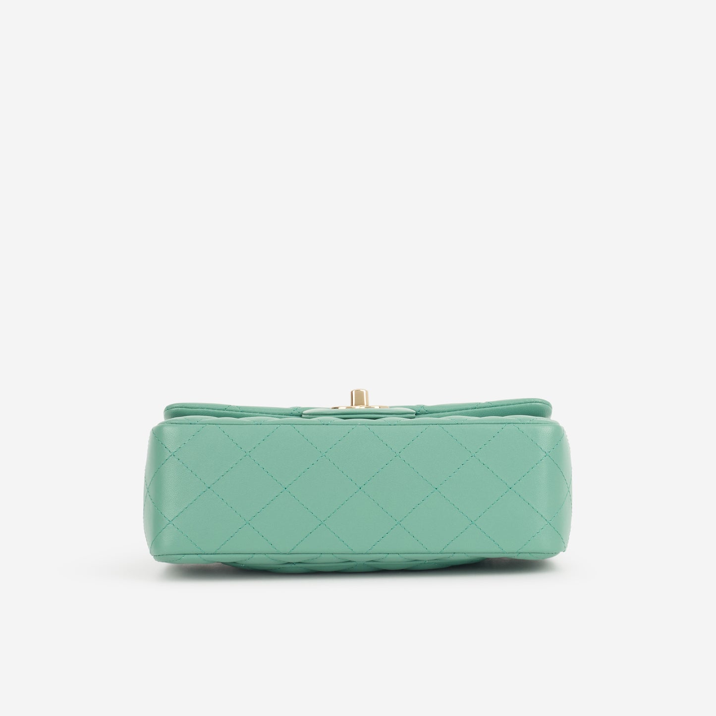 Chanel Mini Rectangular - Green Lambskin | Champagne Gold Hardware - Bagista