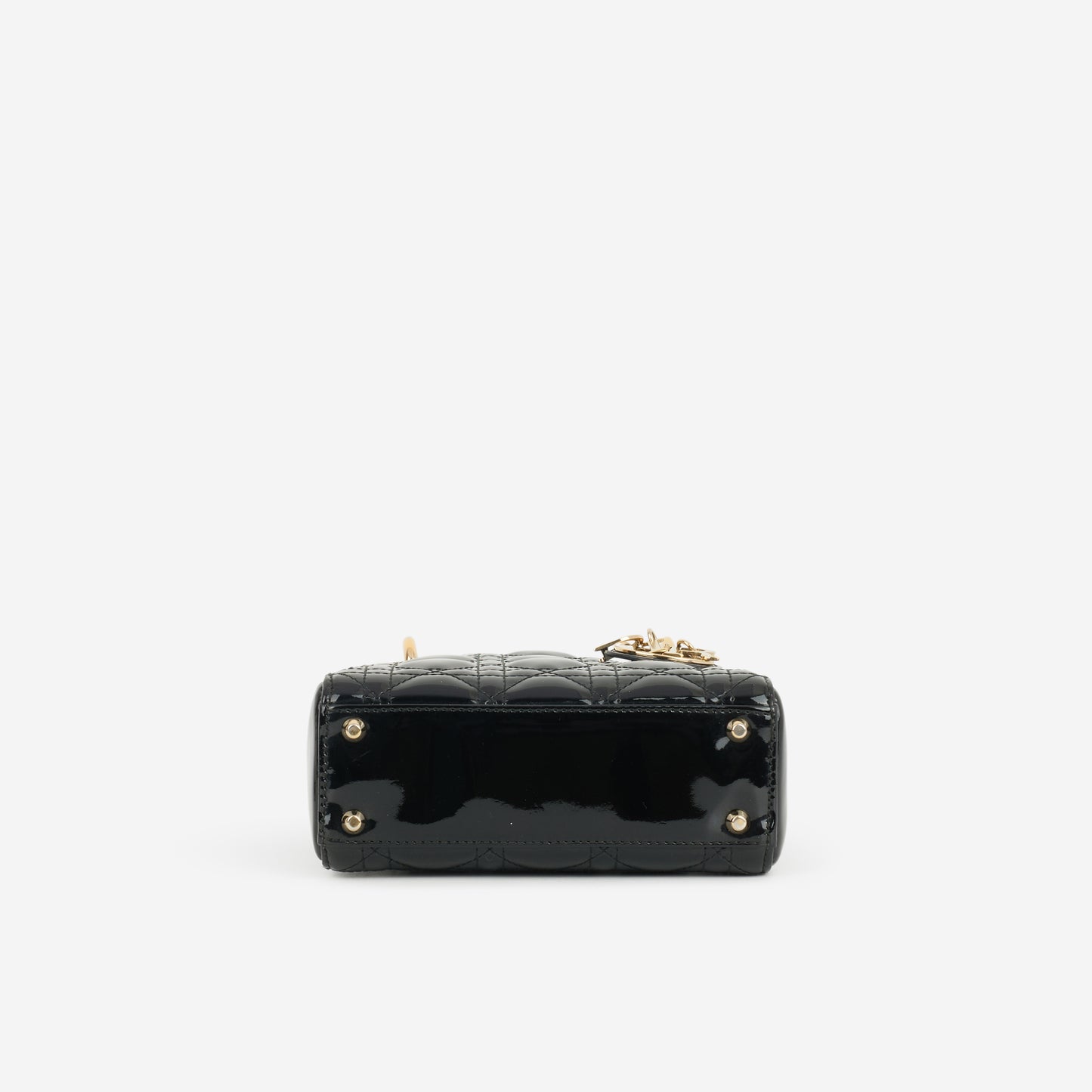 Dior Mini Lady Dior - Black Patent | Champagne Gold Hardware