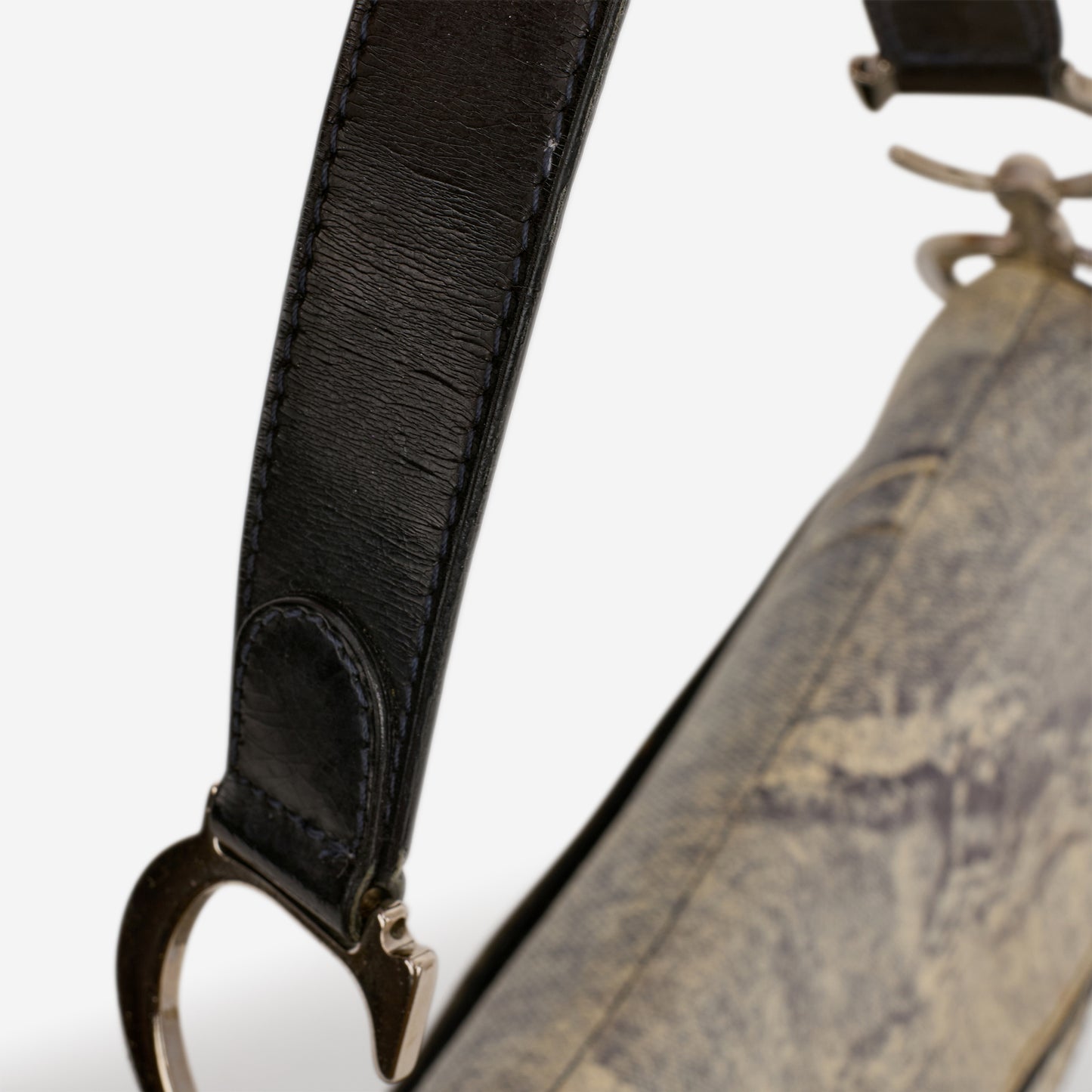 Dior Vintage "Miss Diorella" Saddle Bag - Denim Printed Canvas | Silver Hardware