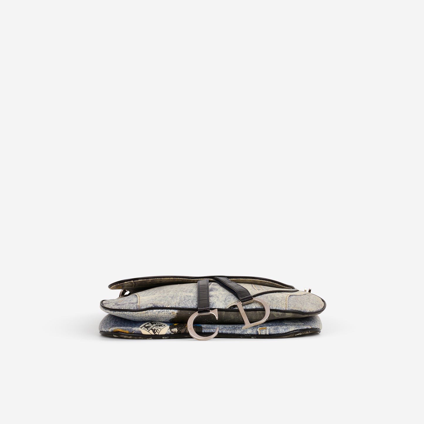 Dior Vintage "Miss Diorella" Saddle Bag - Denim Printed Canvas | Silver Hardware