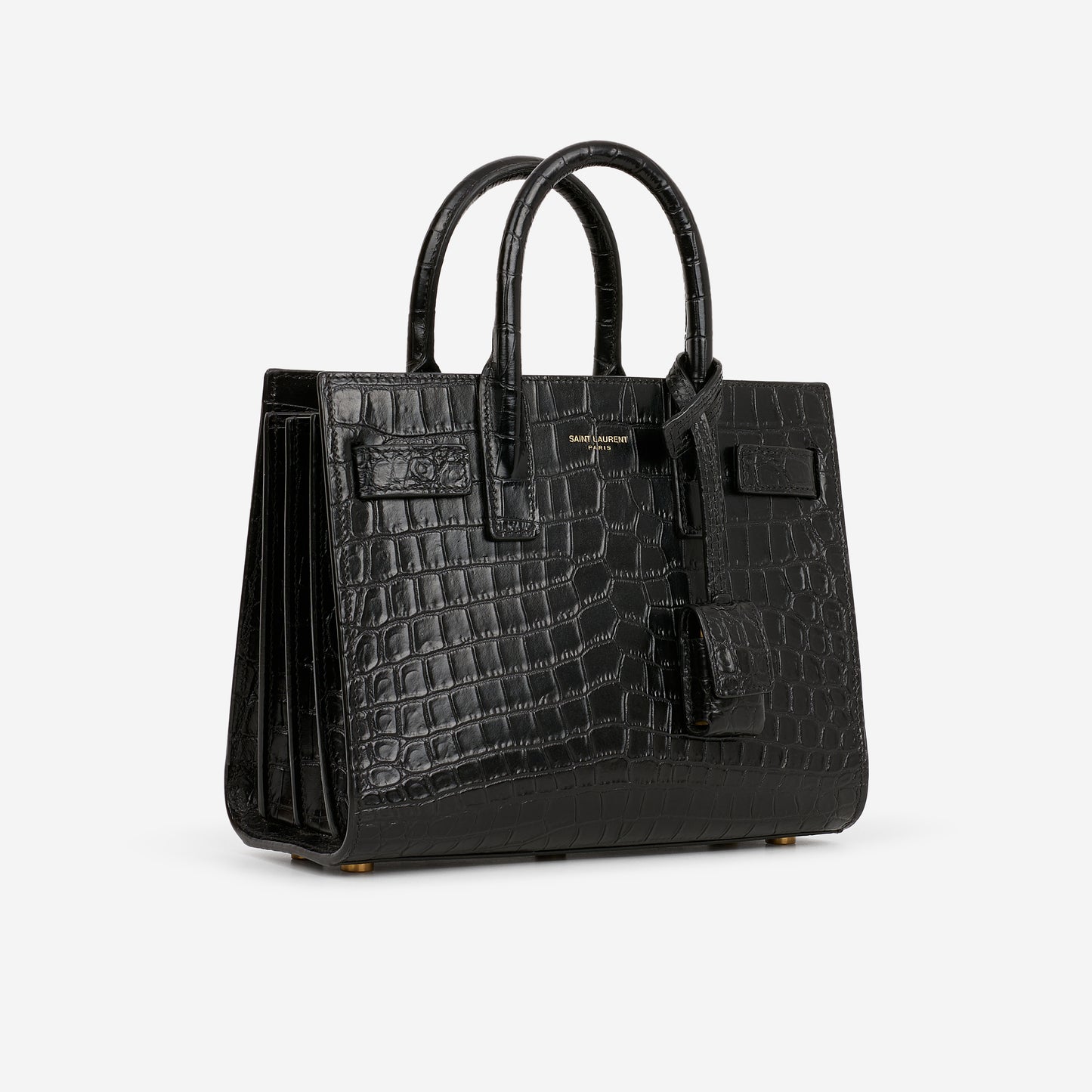 Saint Laurent Nano Sac De Jour - Black Croc Embossed | Gold Hardware