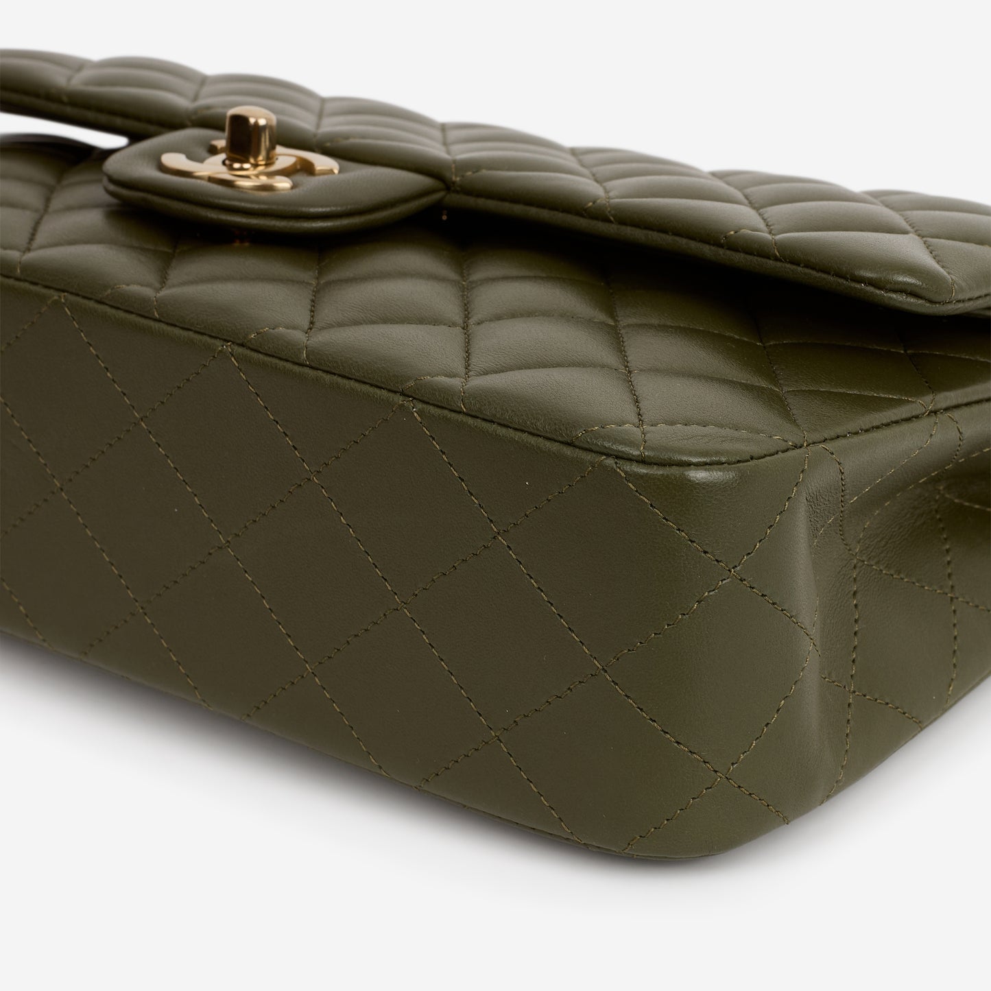 Chanel Medium Classic Flap - Olive Lambskin | Champagne Gold Hardware
