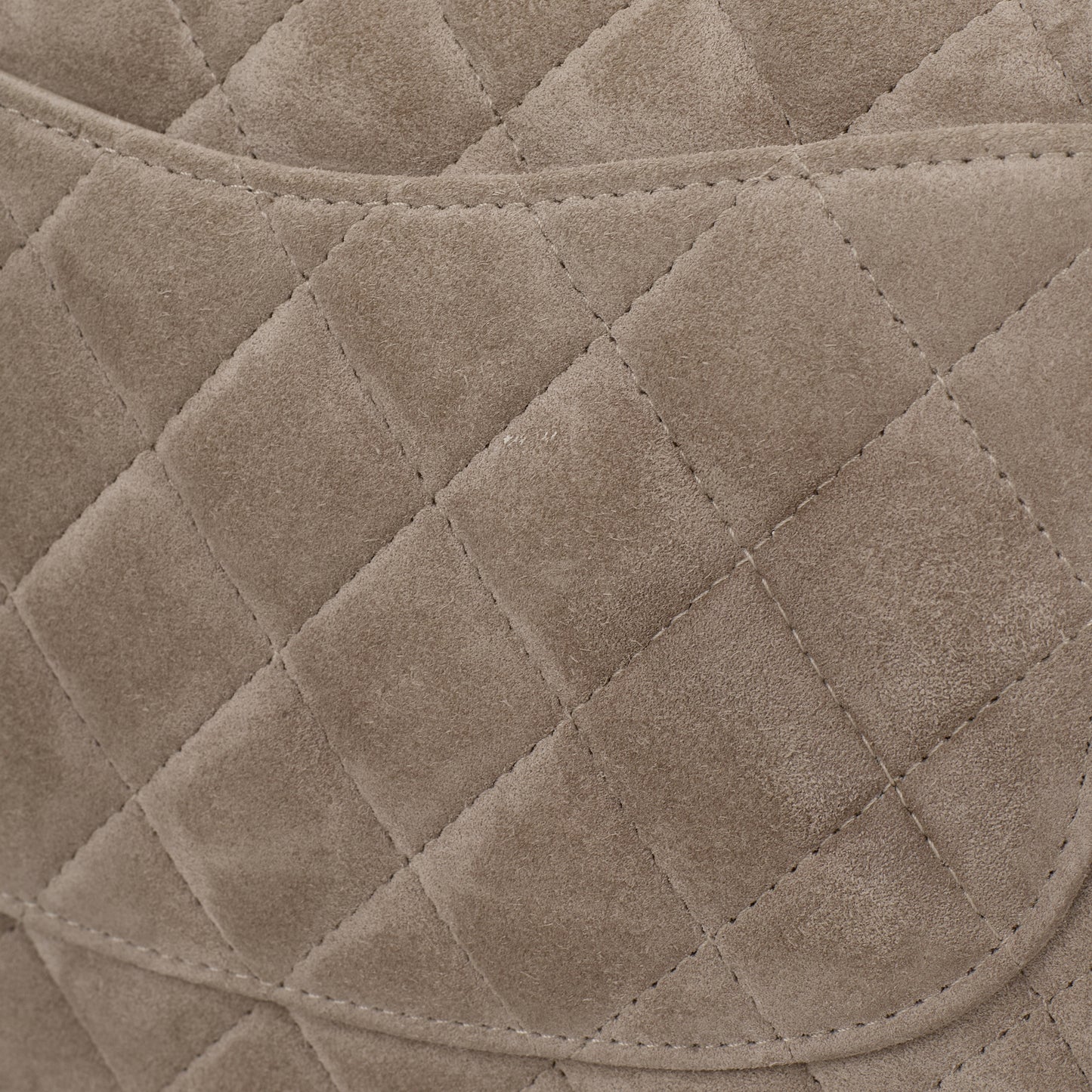 Chanel Medium Classic Flap - Grey Suede | Champagne Gold Hardware