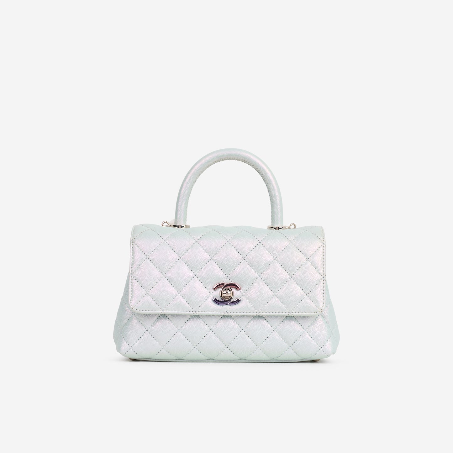 Chanel Small Coco Handle - Iridescent Caviar | Rainbow Hardware
