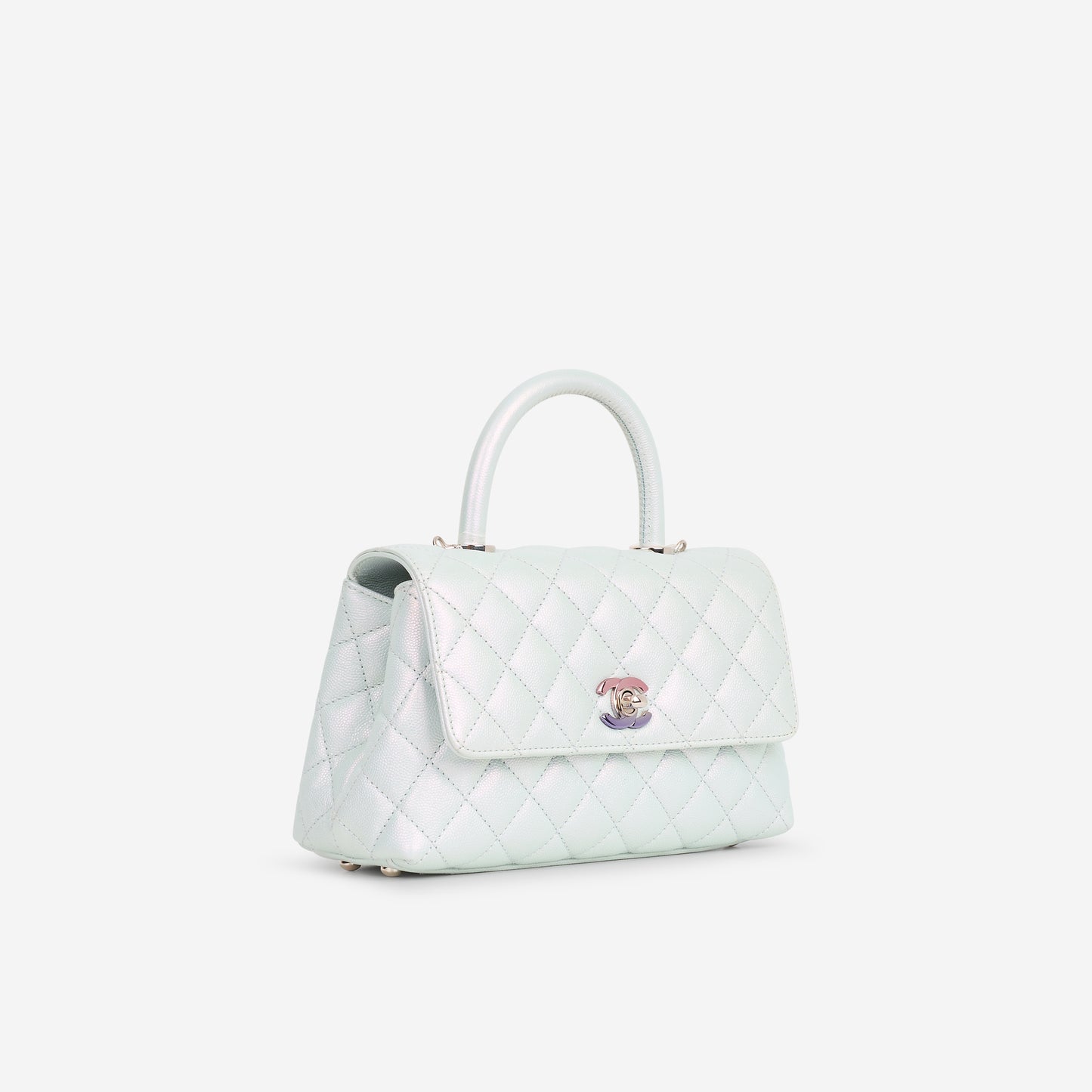Chanel Small Coco Handle - Iridescent Caviar | Rainbow Hardware