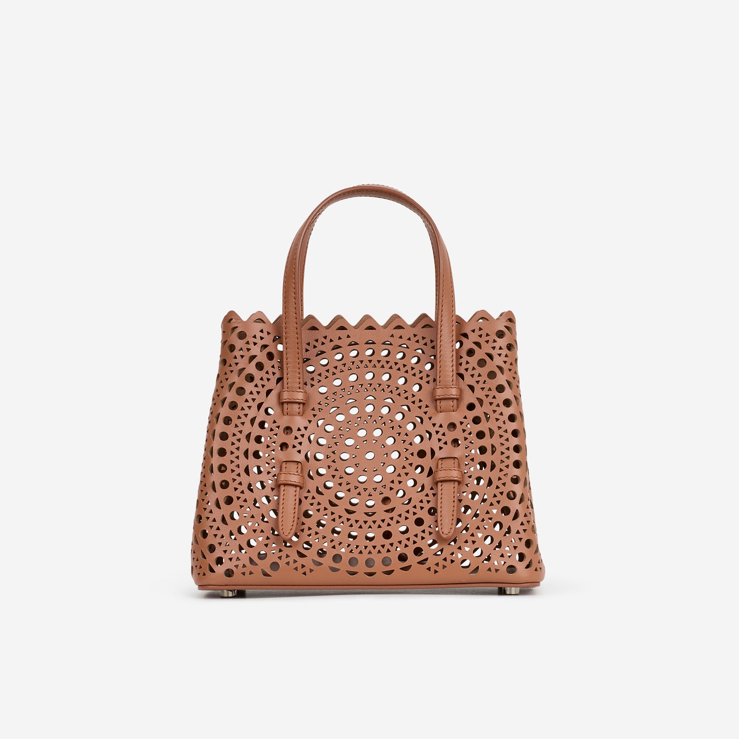 AlaÏa Mina 20 - Brown Vienne Motif Calfskin | Silver Hardware