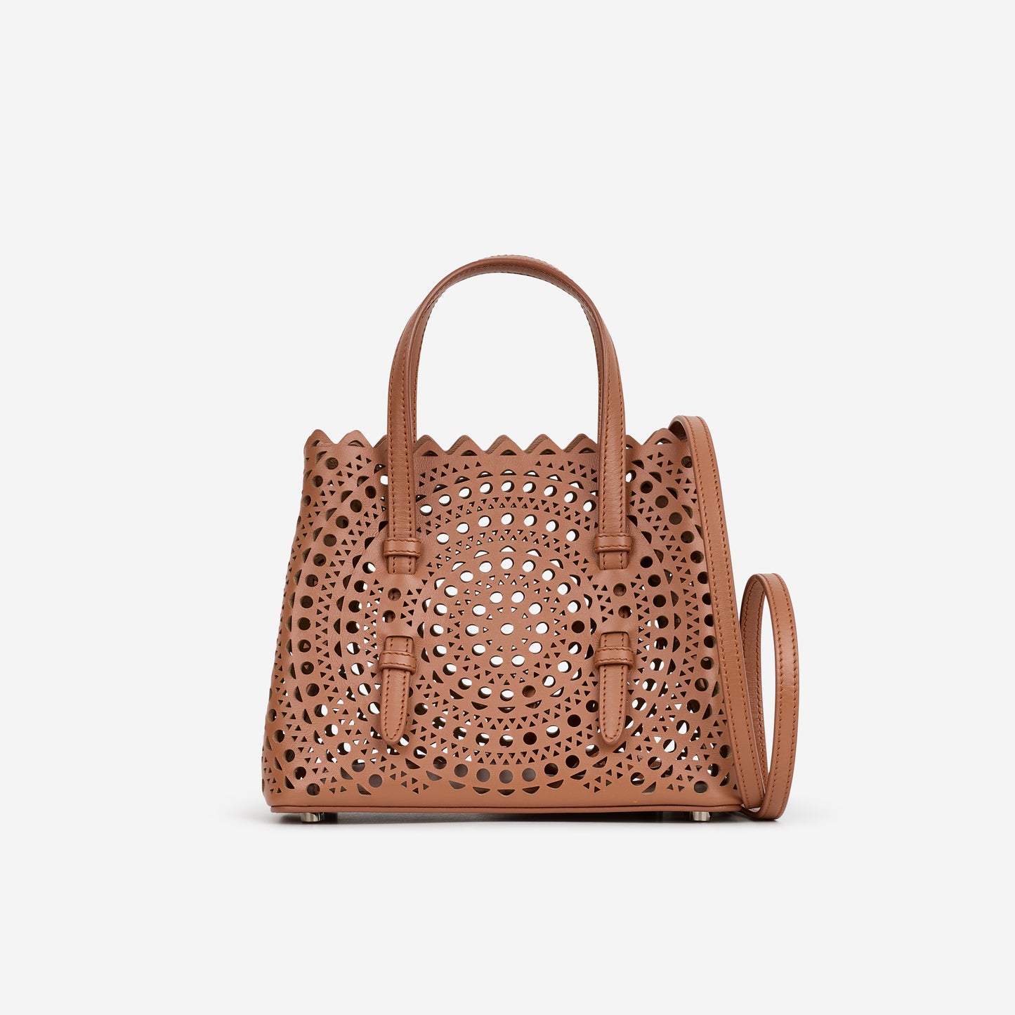 AlaÏa Mina 20 - Brown Vienne Motif Calfskin | Silver Hardware