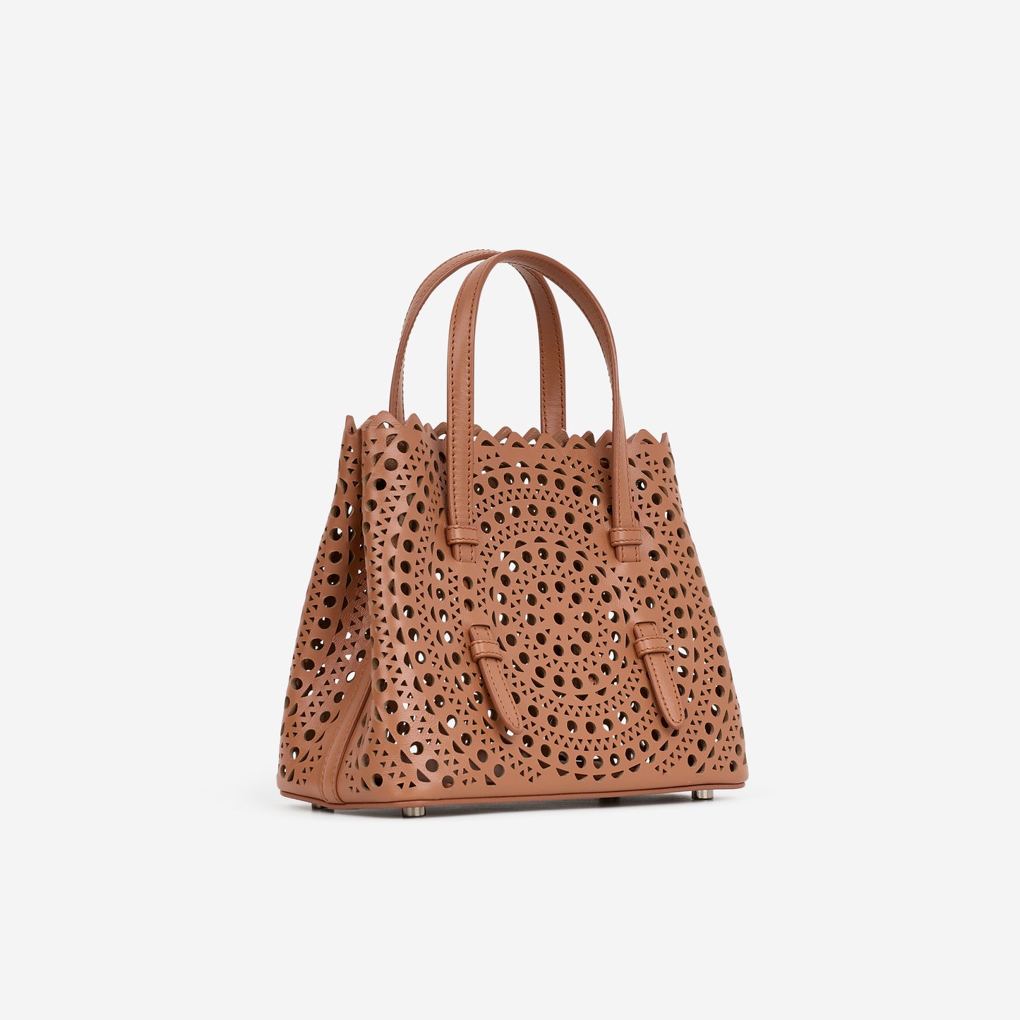 AlaÏa Mina 20 - Brown Vienne Motif Calfskin | Silver Hardware
