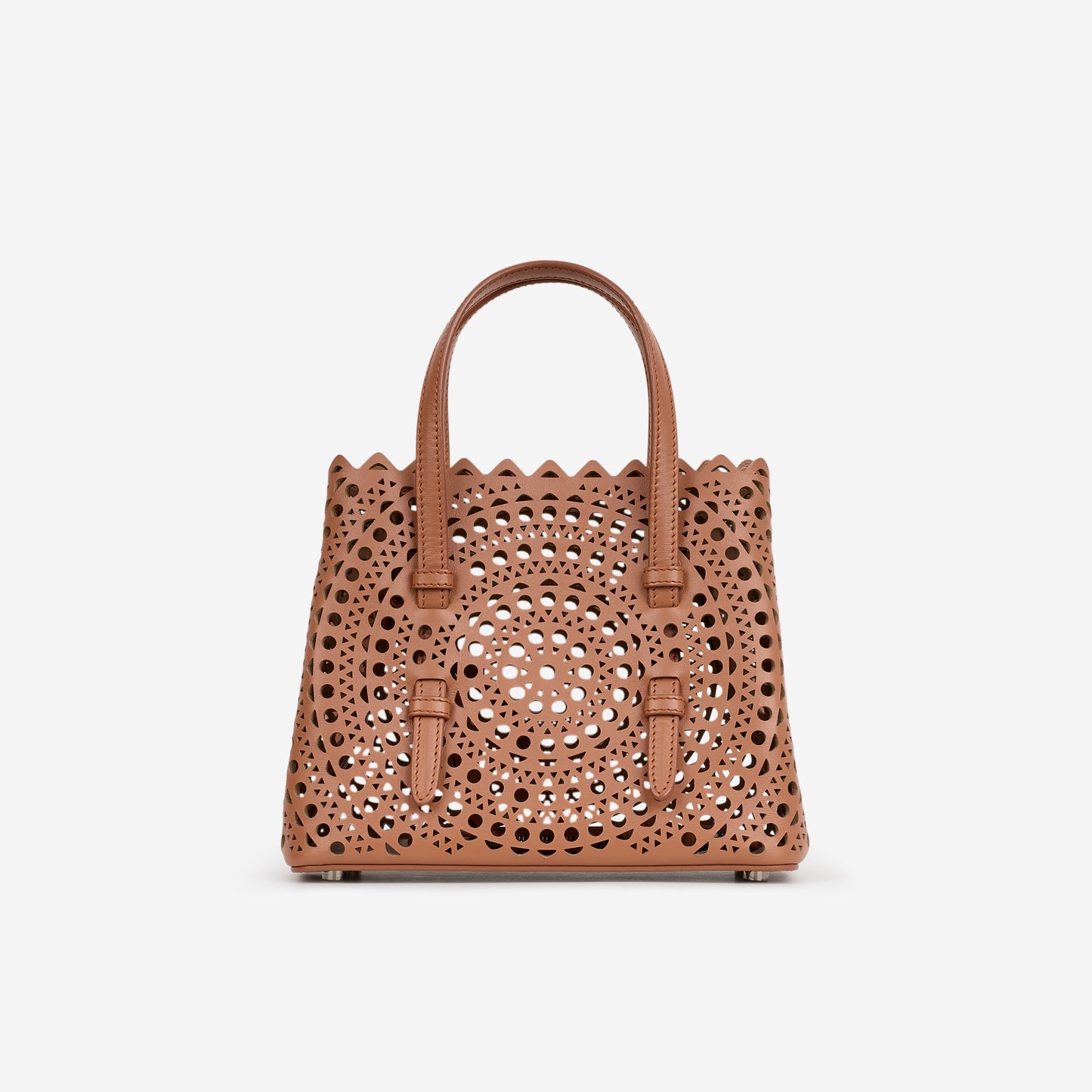 AlaÏa Mina 20 - Brown Vienne Motif Calfskin | Silver Hardware