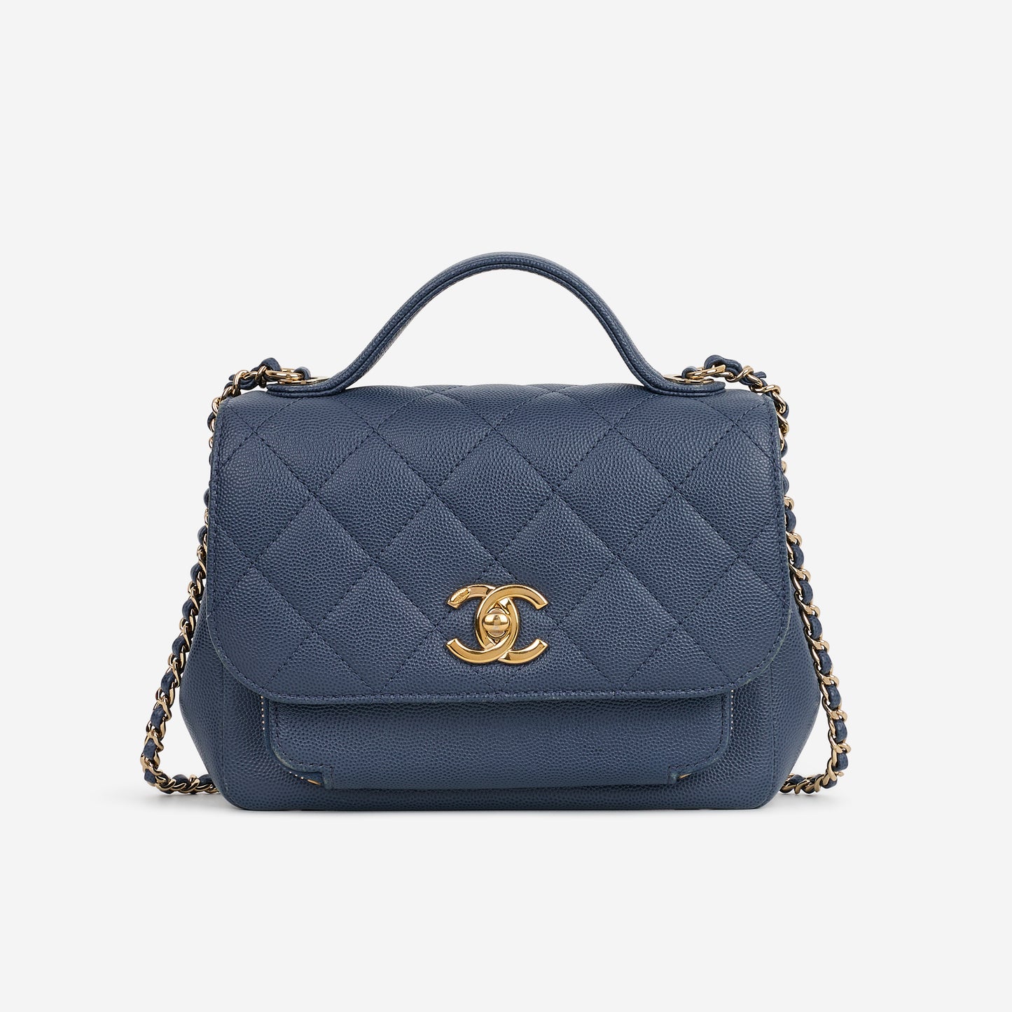 Chanel Small Business Affinity - Blue Caviar | Champagne Gold Hardware