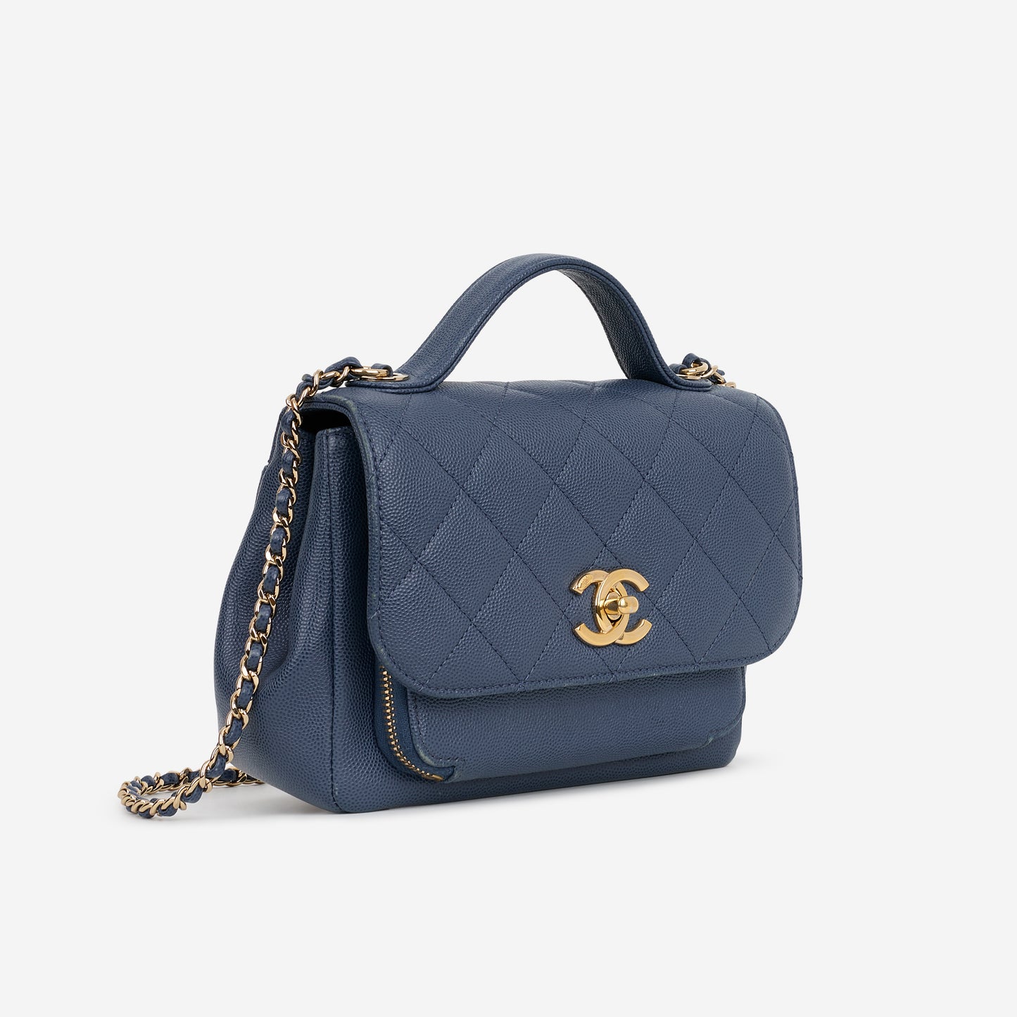 Chanel Small Business Affinity - Blue Caviar | Champagne Gold Hardware