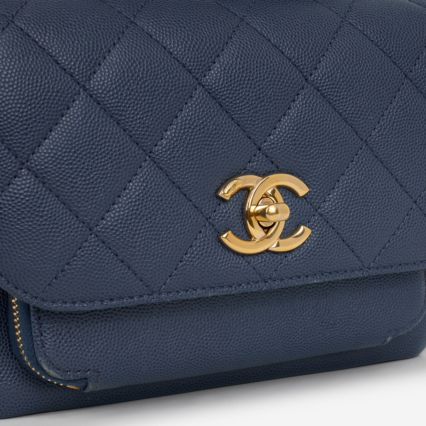 Chanel Small Business Affinity - Blue Caviar | Champagne Gold Hardware