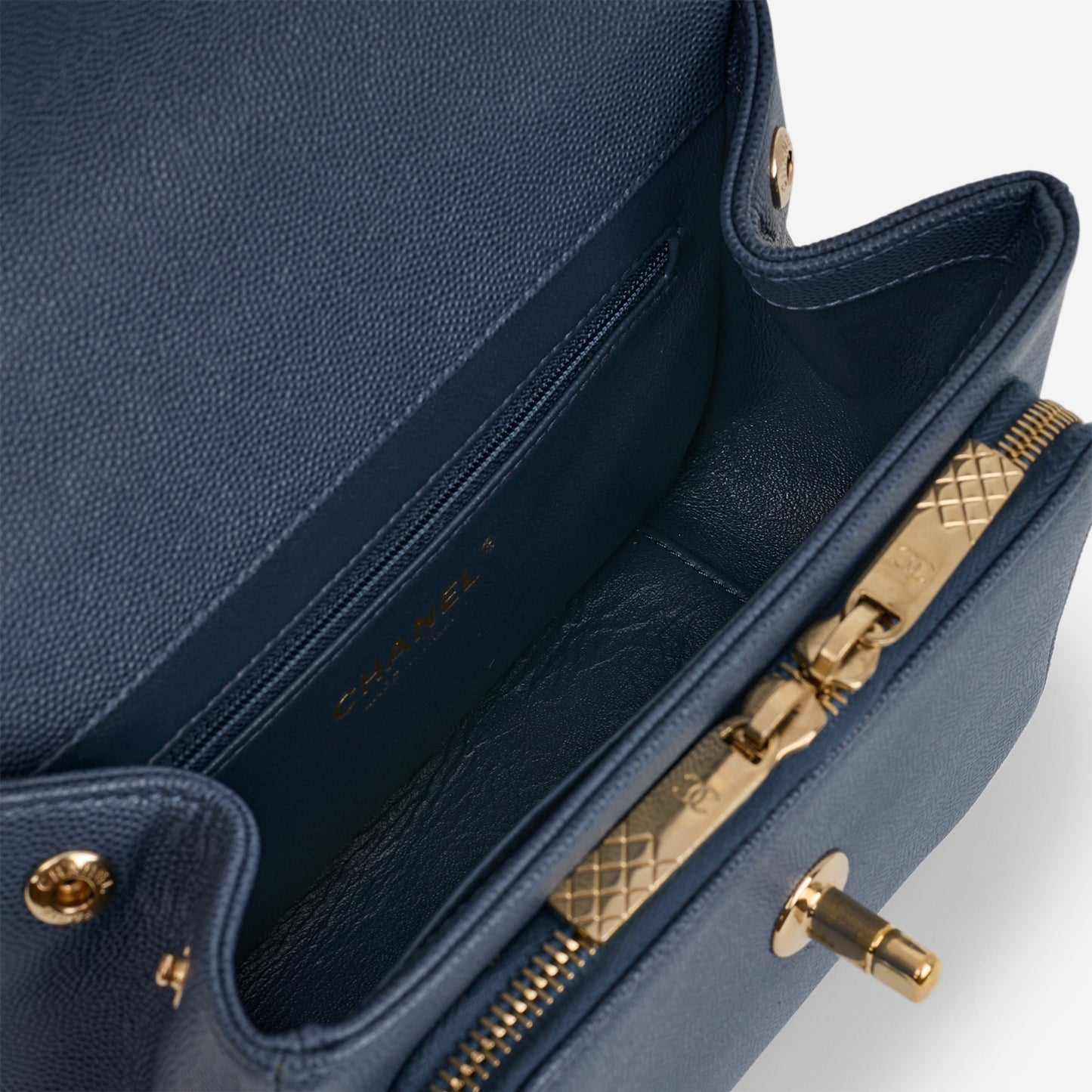 Chanel Small Business Affinity - Blue Caviar | Champagne Gold Hardware