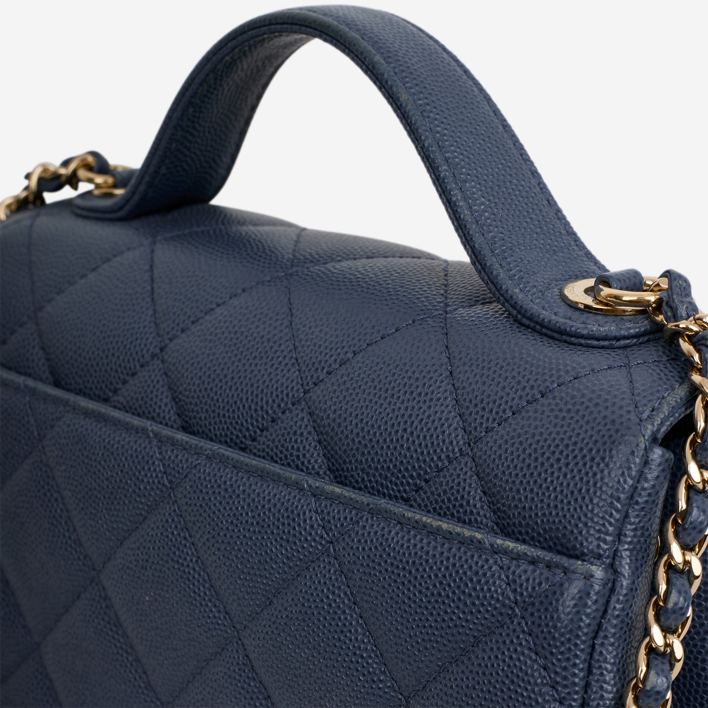 Chanel Small Business Affinity - Blue Caviar | Champagne Gold Hardware