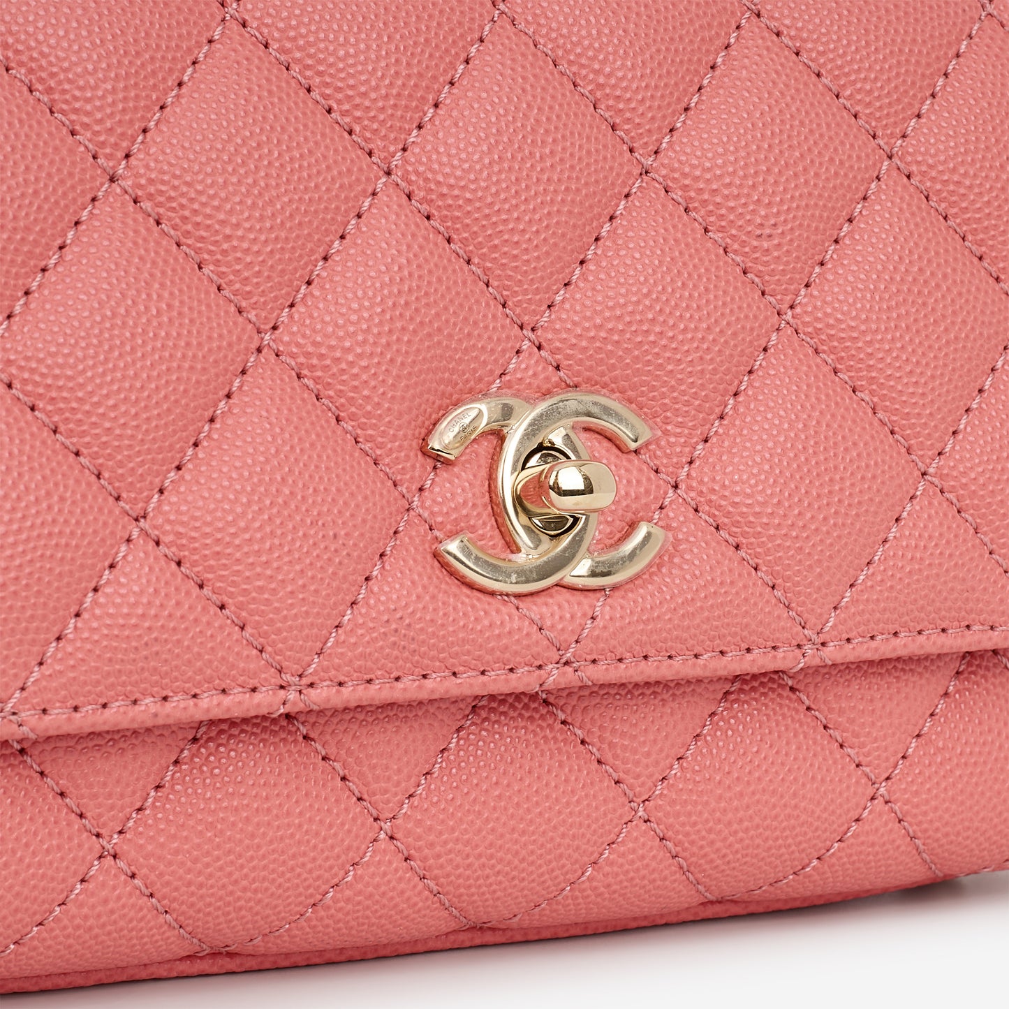 Chanel Mini Coco Handle - Coral Pink Caviar | Champagne Gold Hardware