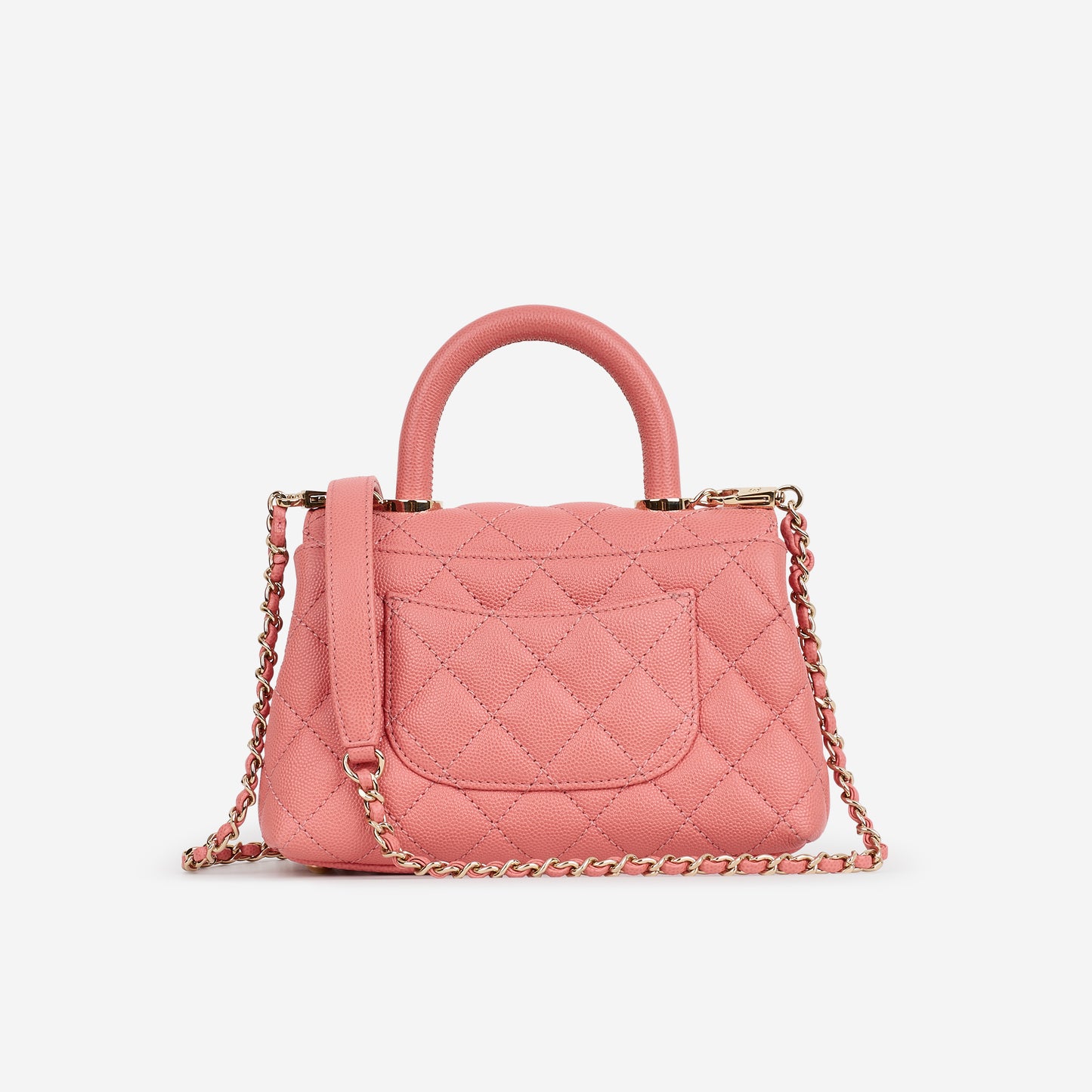 Chanel Mini Coco Handle - Coral Pink Caviar | Champagne Gold Hardware
