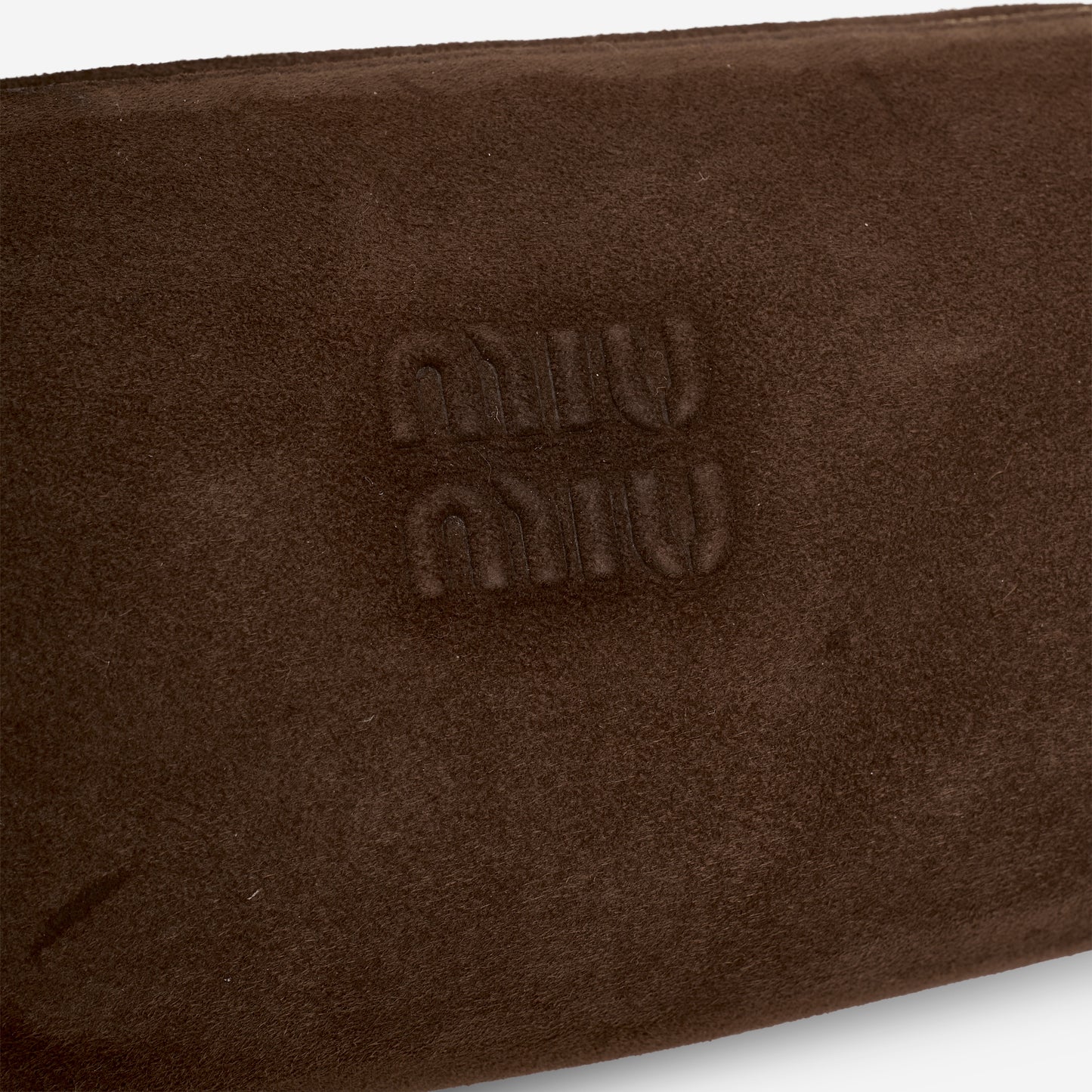 Miu Miu Shoulder Pouch - Brown Suede Leather | Gold Hardware