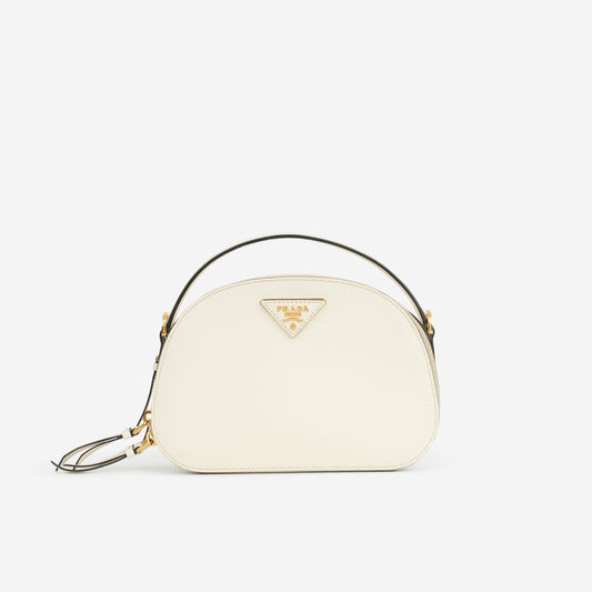 Prada Odette Top Handle - White Saffiano | Gold Hardware