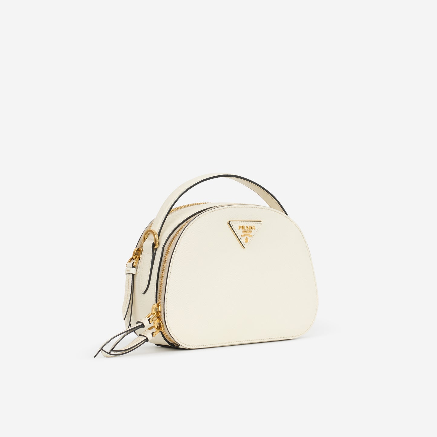 Prada Odette Top Handle - White Saffiano | Gold Hardware