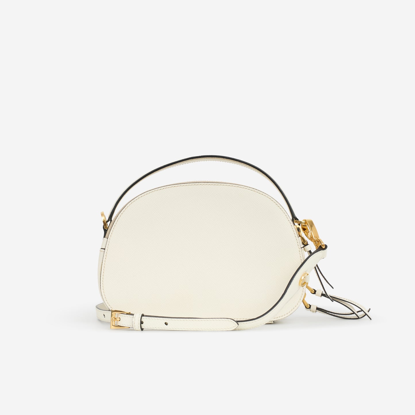 Prada Odette Top Handle - White Saffiano | Gold Hardware
