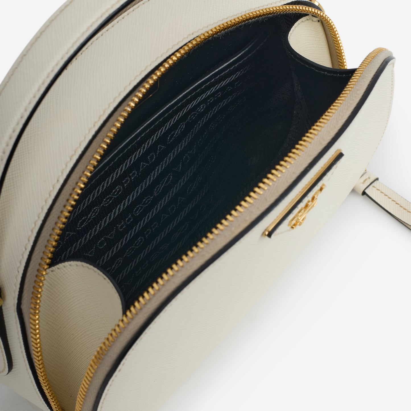 Prada Odette Top Handle - White Saffiano | Gold Hardware