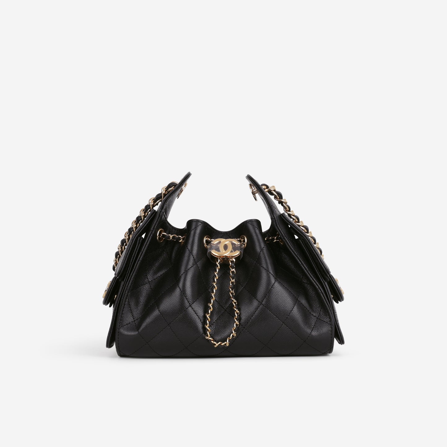 Chanel Mini 25 Hobo - Black Caviar Polished | Aged Gold Hardware