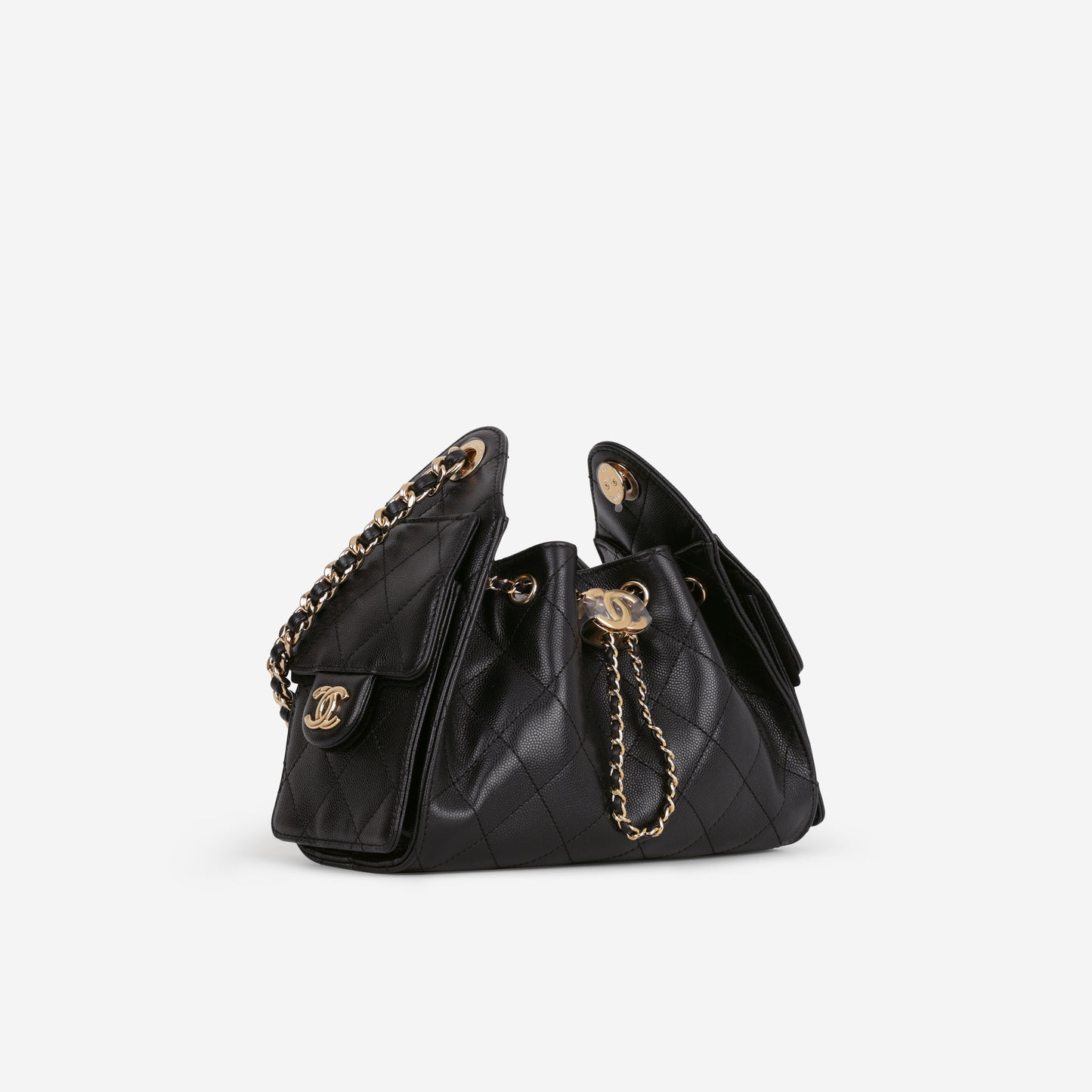 Chanel Mini 25 Hobo - Black Caviar Polished | Aged Gold Hardware