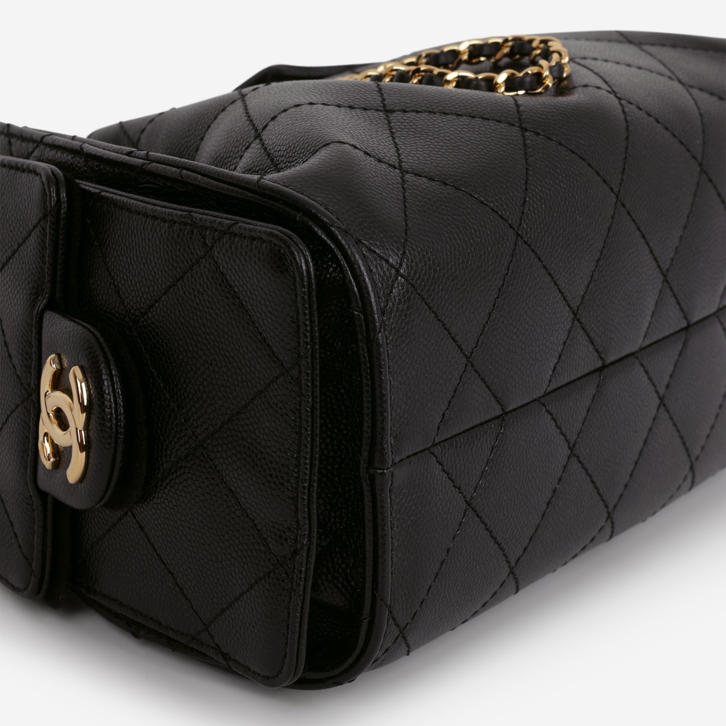 Chanel Mini 25 Hobo - Black Caviar Polished | Aged Gold Hardware