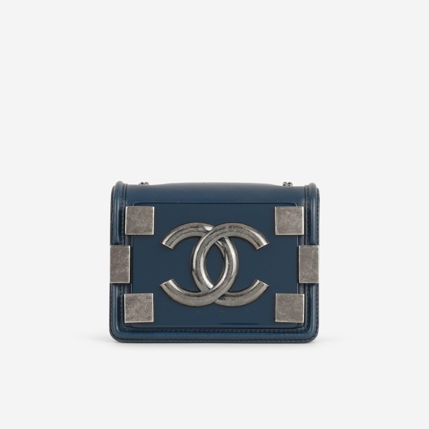 Chanel Brick Boy Bag - Navy Lambskin | Ruthenium Hardware