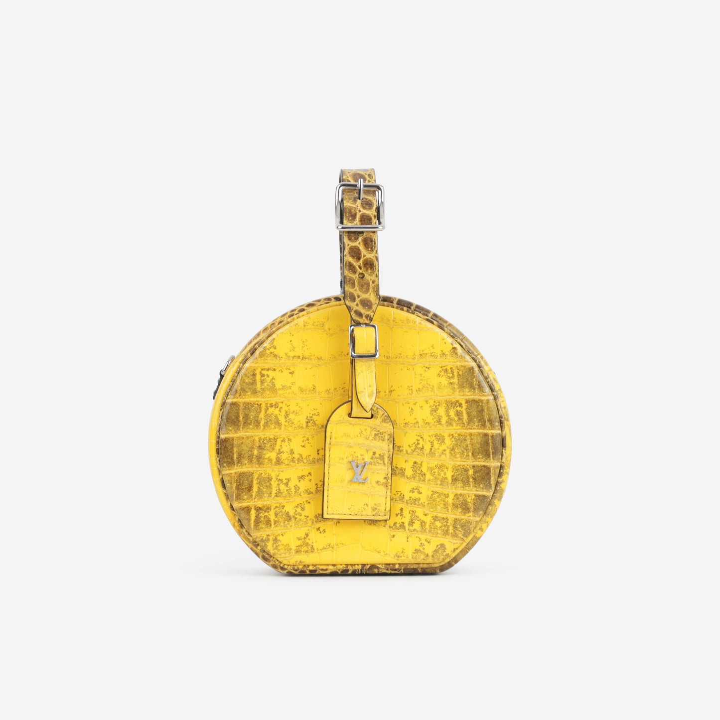 Louis Vuitton Petite Boite Chapeau - Jaune Sahara Crocodile | Silver Hardware - Bagista