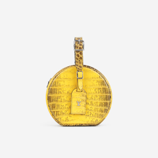Louis Vuitton Petite Boite Chapeau - Jaune Sahara Crocodile | Silver Hardware - Bagista