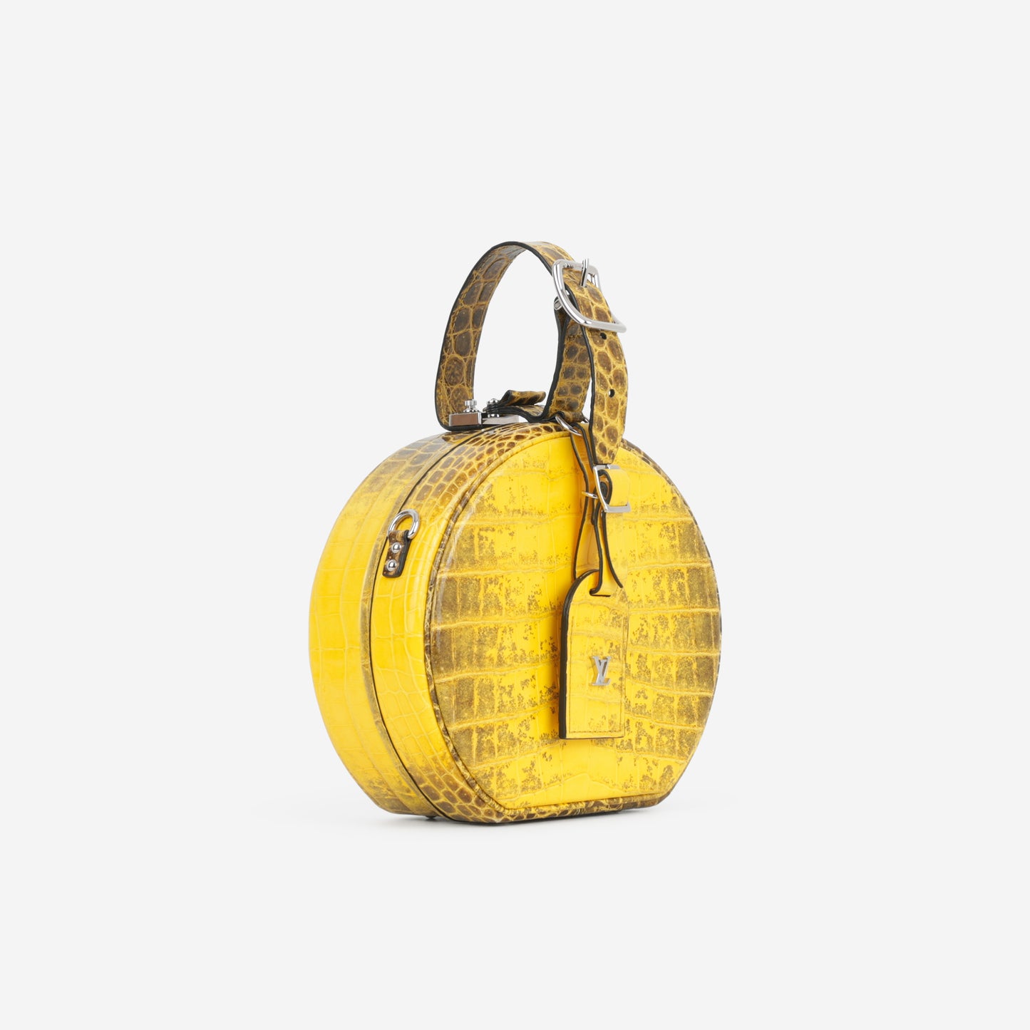Louis Vuitton Petite Boite Chapeau - Jaune Sahara Crocodile | Silver Hardware - Bagista