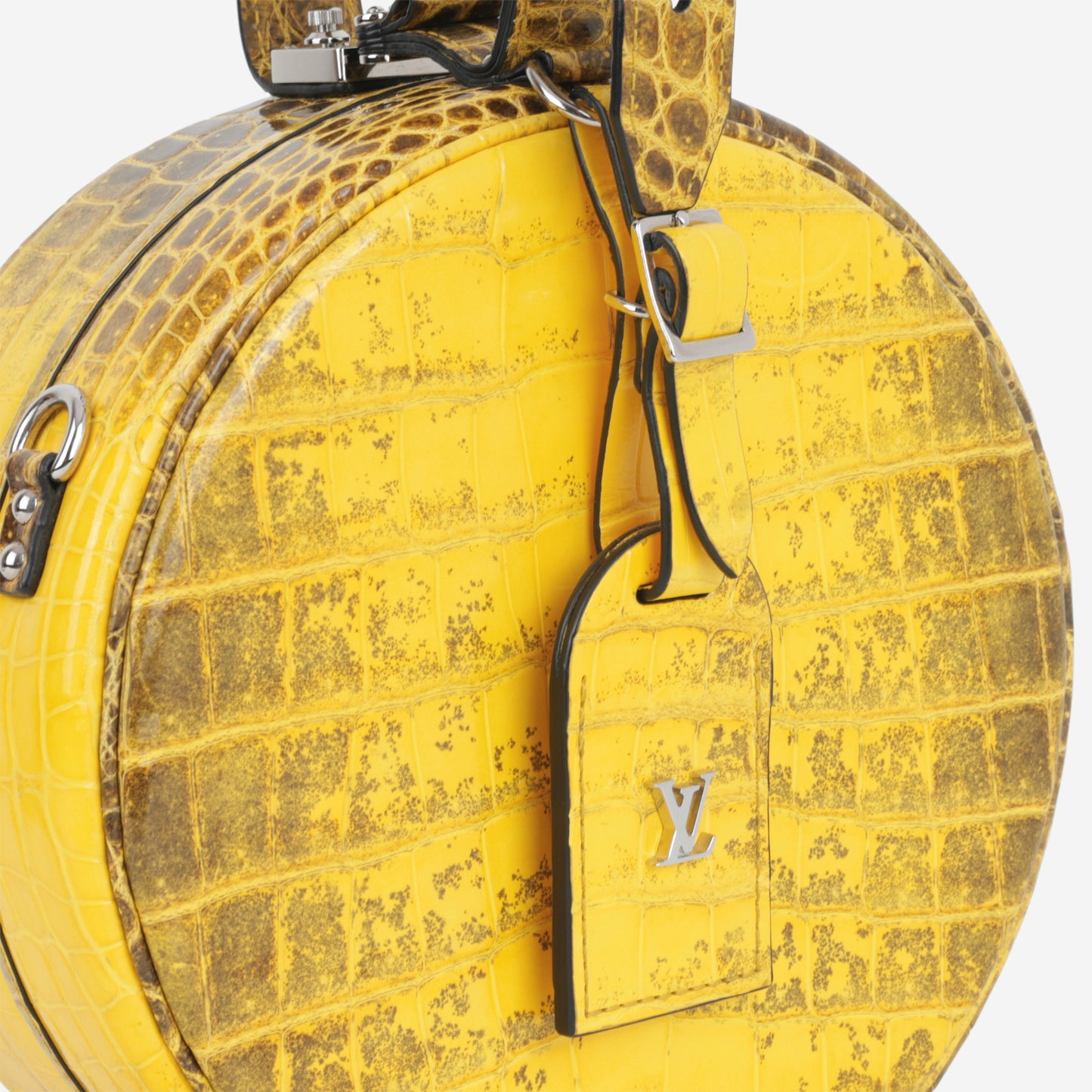 Louis Vuitton Petite Boite Chapeau - Jaune Sahara Crocodile | Silver Hardware - Bagista