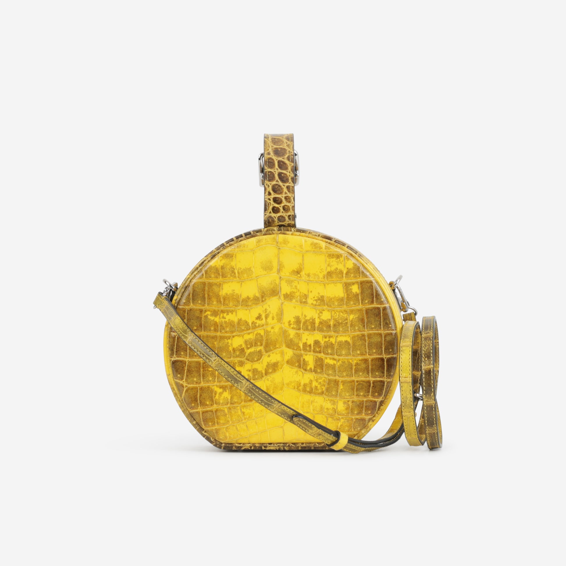 Louis Vuitton Petite Boite Chapeau - Jaune Sahara Crocodile | Silver Hardware - Bagista