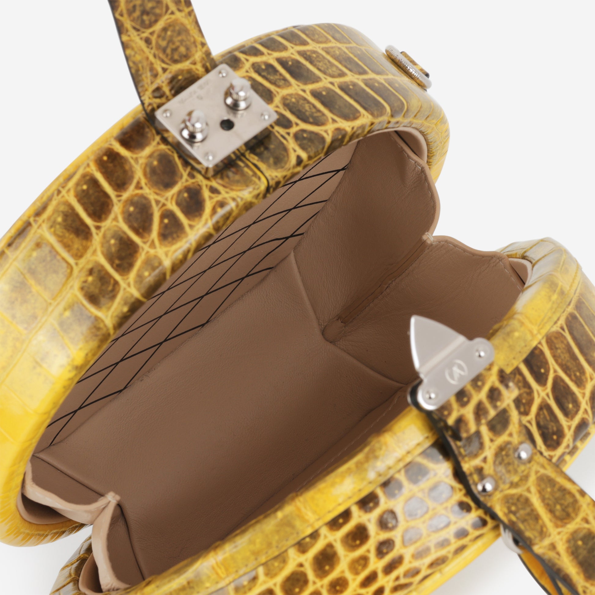Louis Vuitton Petite Boite Chapeau - Jaune Sahara Crocodile | Silver Hardware - Bagista
