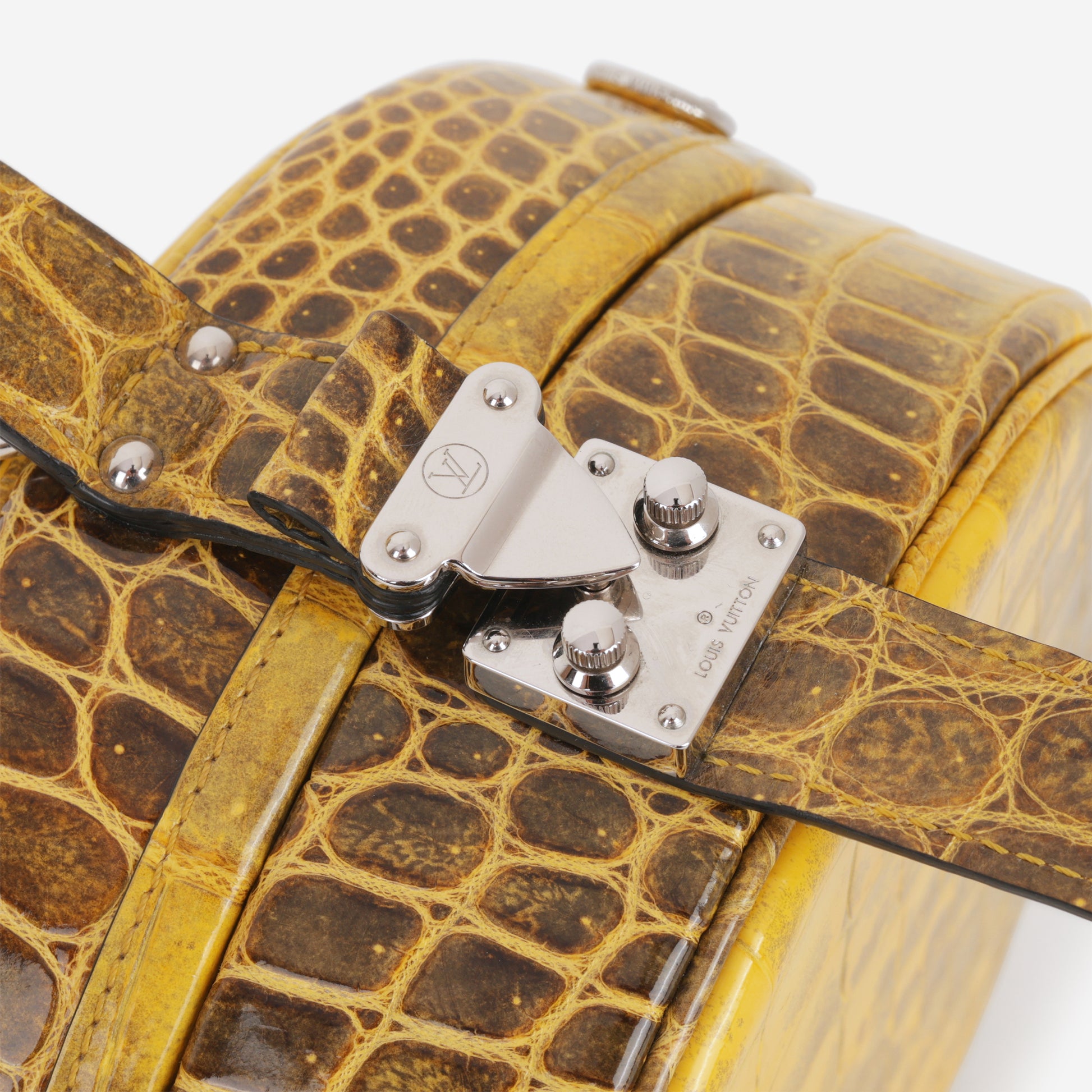 Louis Vuitton Petite Boite Chapeau - Jaune Sahara Crocodile | Silver Hardware - Bagista