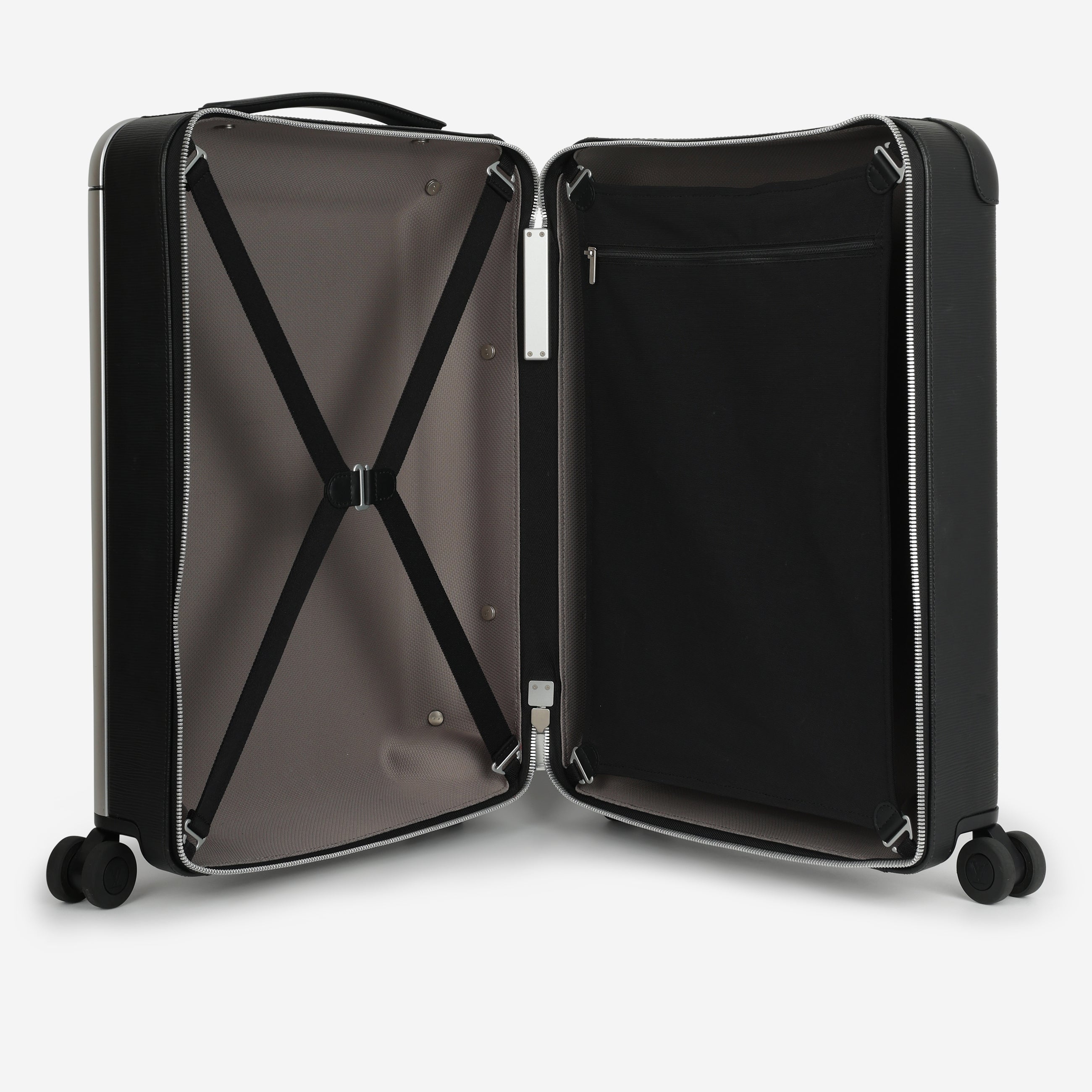 LV 黒ケース Louis Vuitton Horizon 55 Suitcase Black Epi Leather Silver