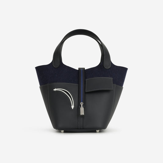 Hermès Picotin 18 Go Team - Caban / Bleu Nuit / Bleu de France | Palladium Hardware